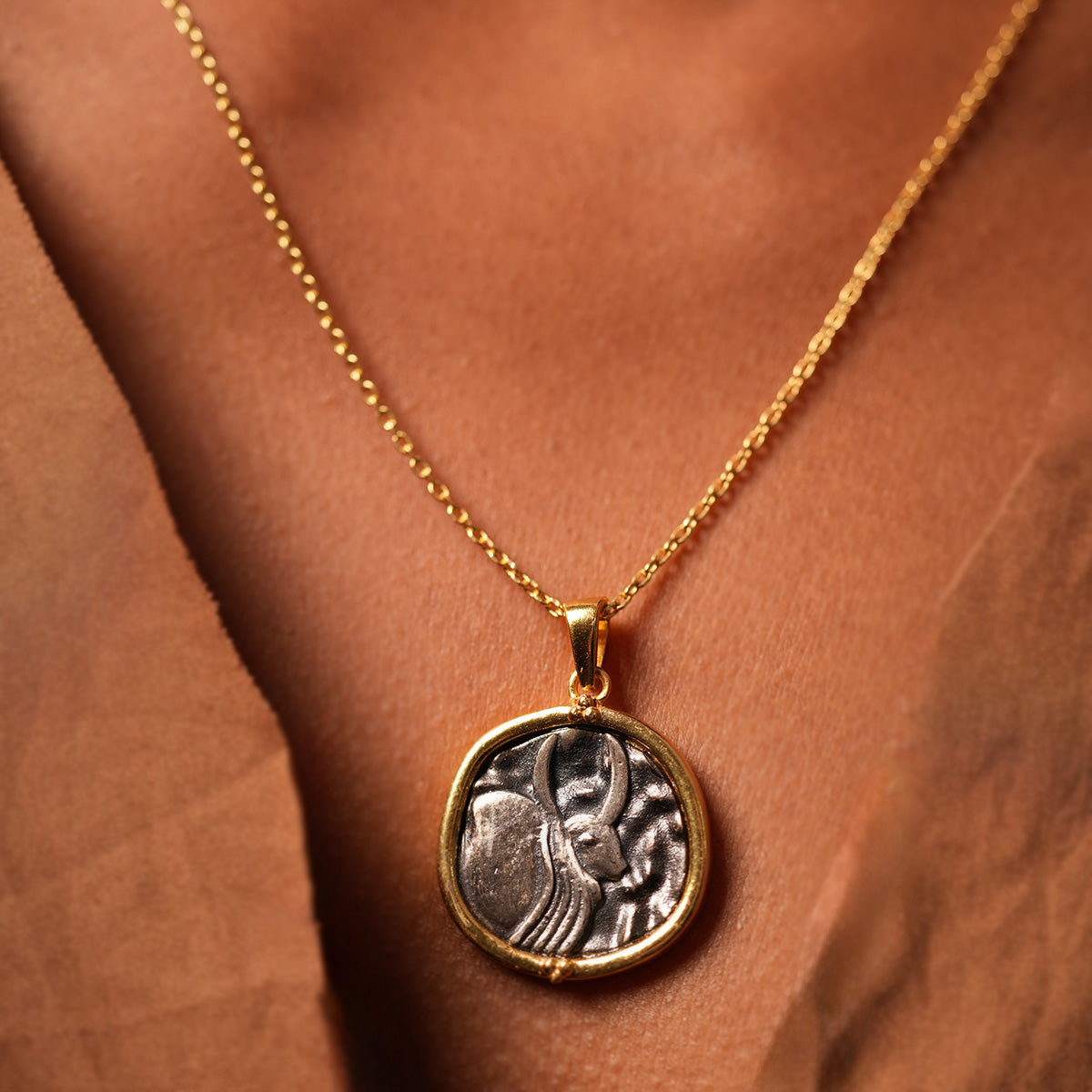 zebu silver pendant with chain by moha