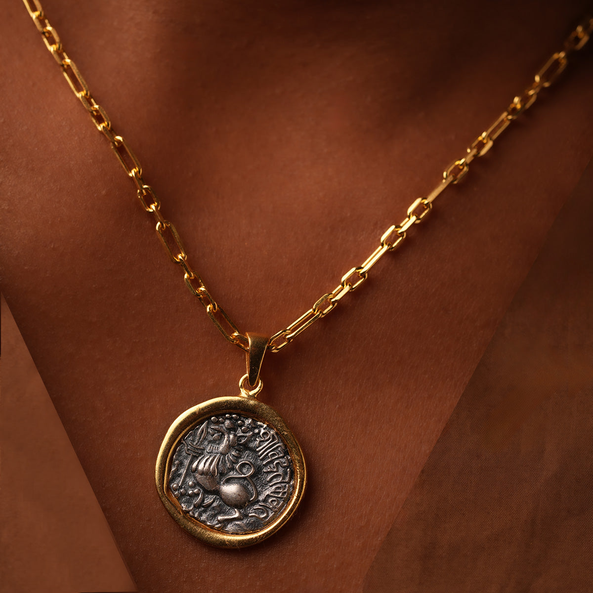 simha silver pendant with chain by moha