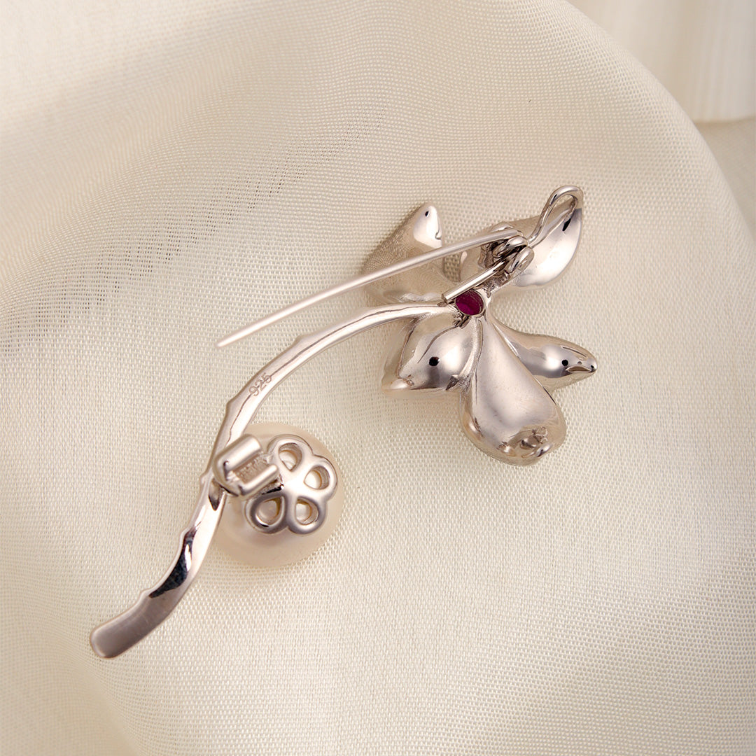 Daffodil Silver Brooch By MOHA