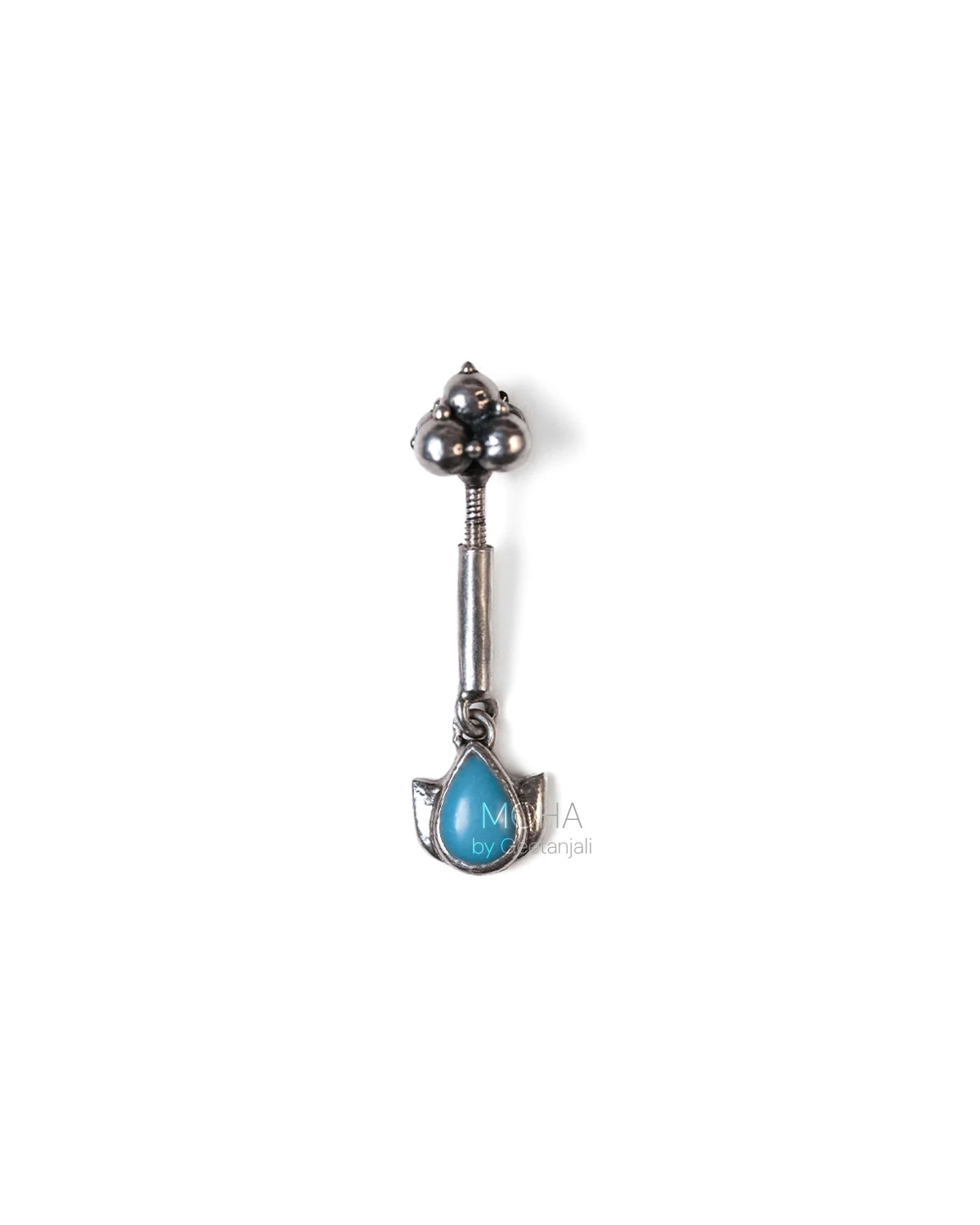 Dhara Silver Bugadi (Blue) by MOHA