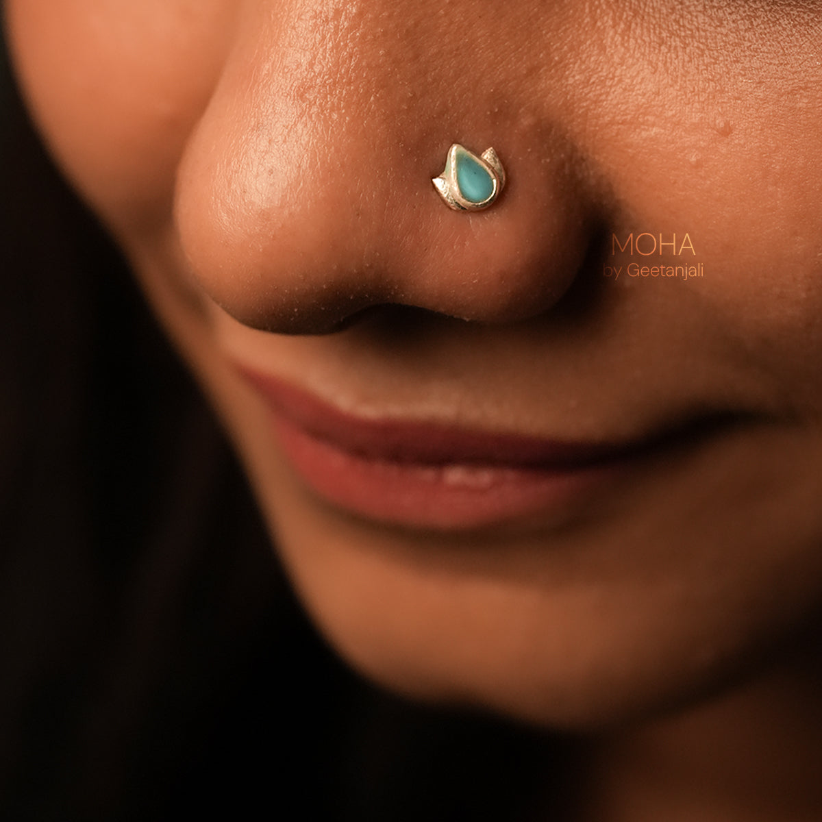 Dhara Silver Nosepin Pierced by MOHA