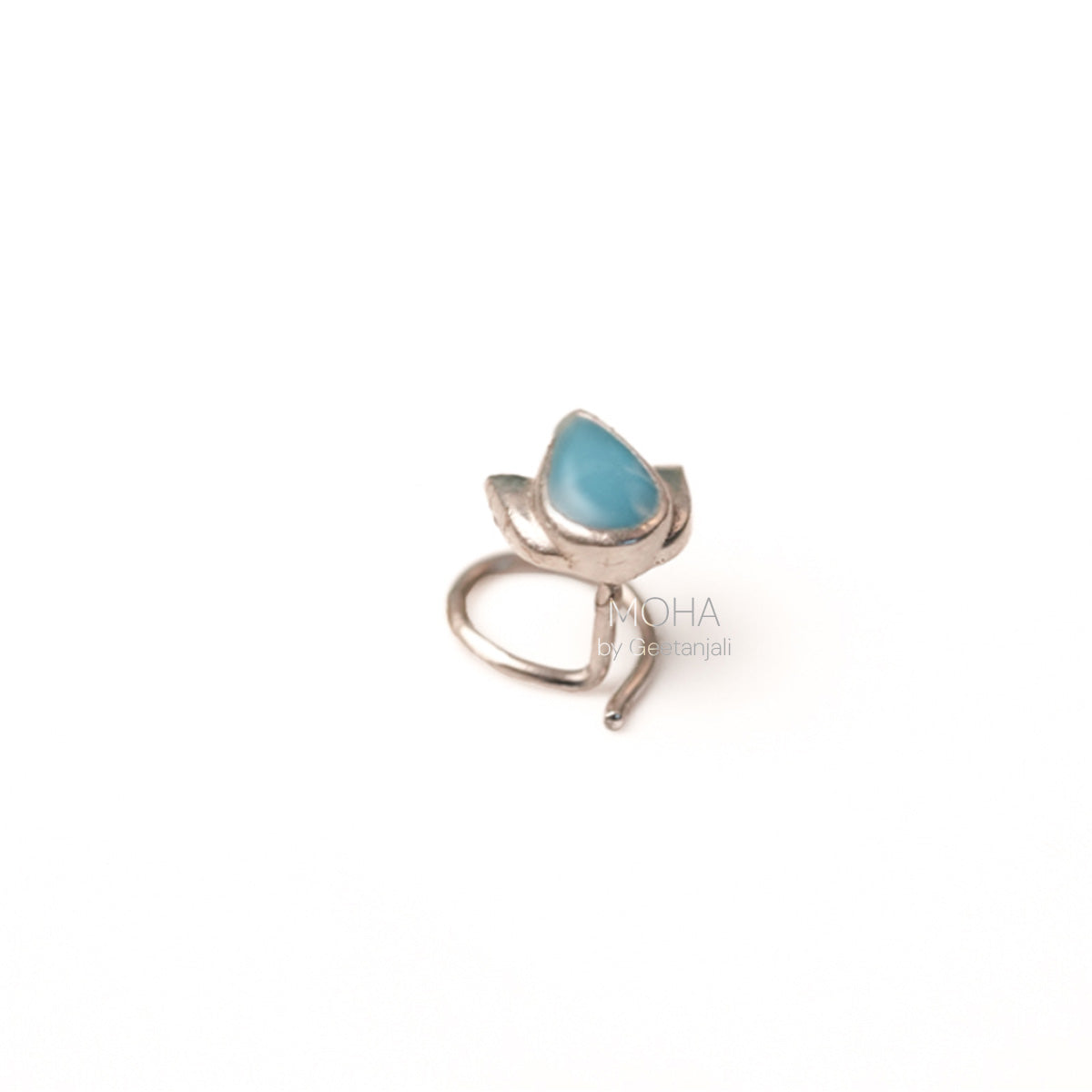 Dhara Silver Nosepin Pierced by MOHA