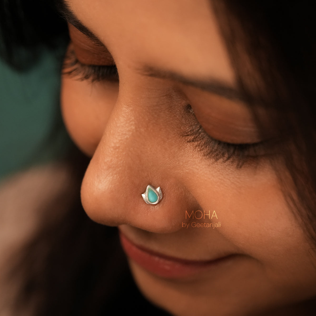 Dhara Silver Nosepin Pierced by MOHA