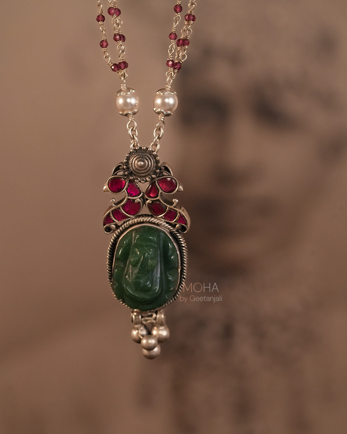 Divya Ganesha Silver Pendant with Chain by MOHA