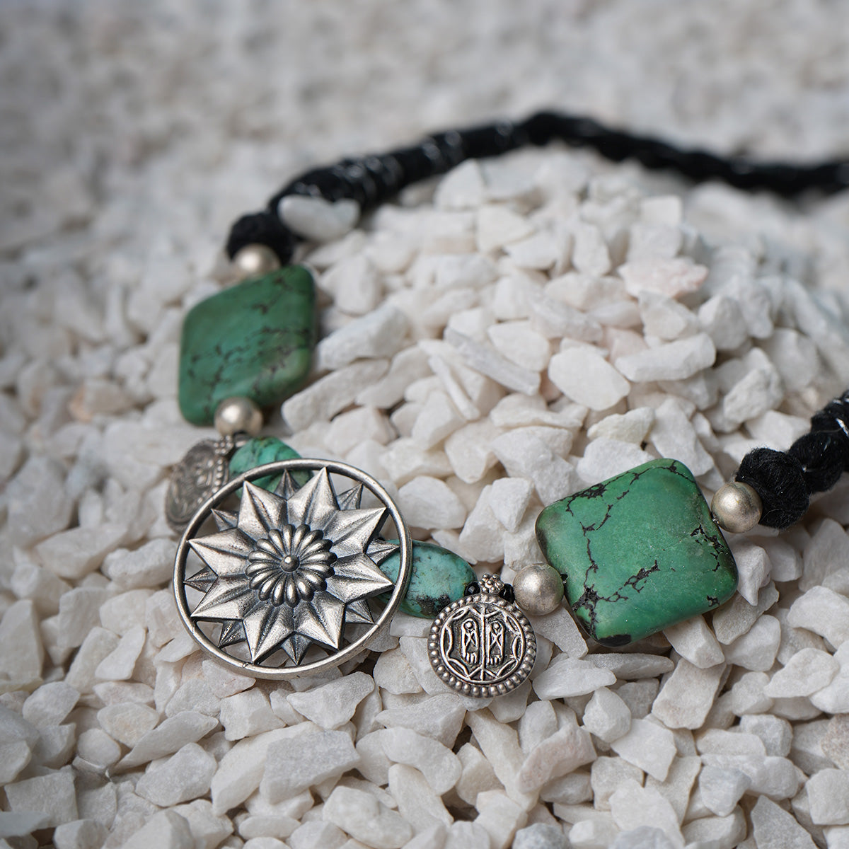 droma turquoise silver necklace by moha