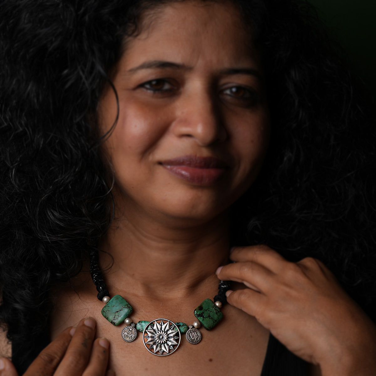 droma turquoise silver necklace by moha