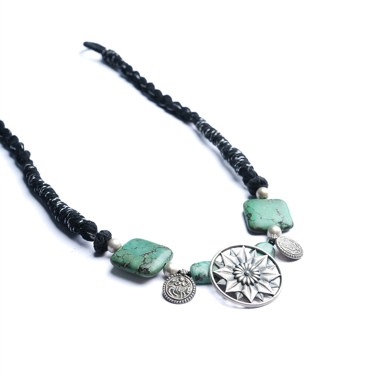 droma turquoise silver necklace by moha