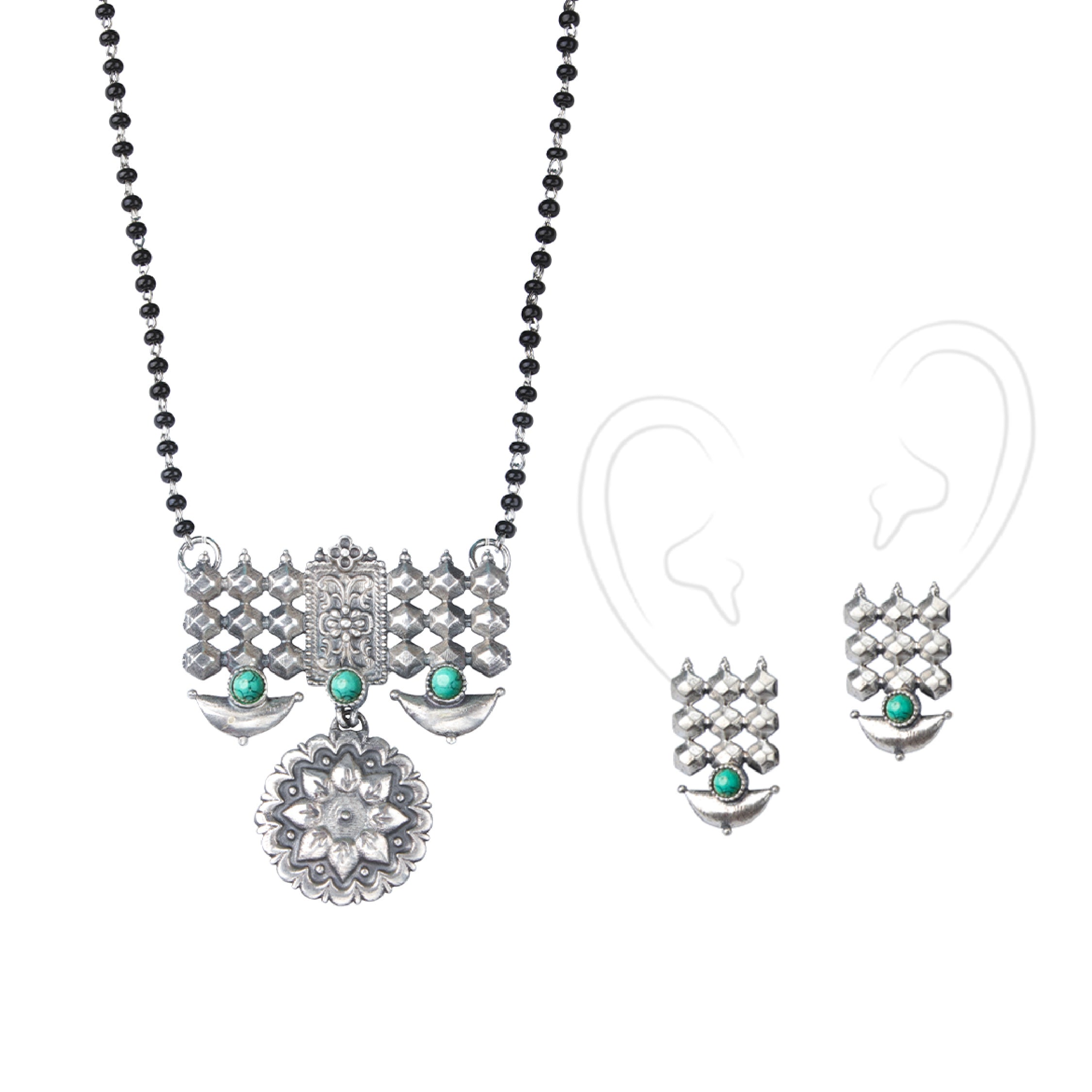 Dulari Mangalsutra Set (Turquoise)