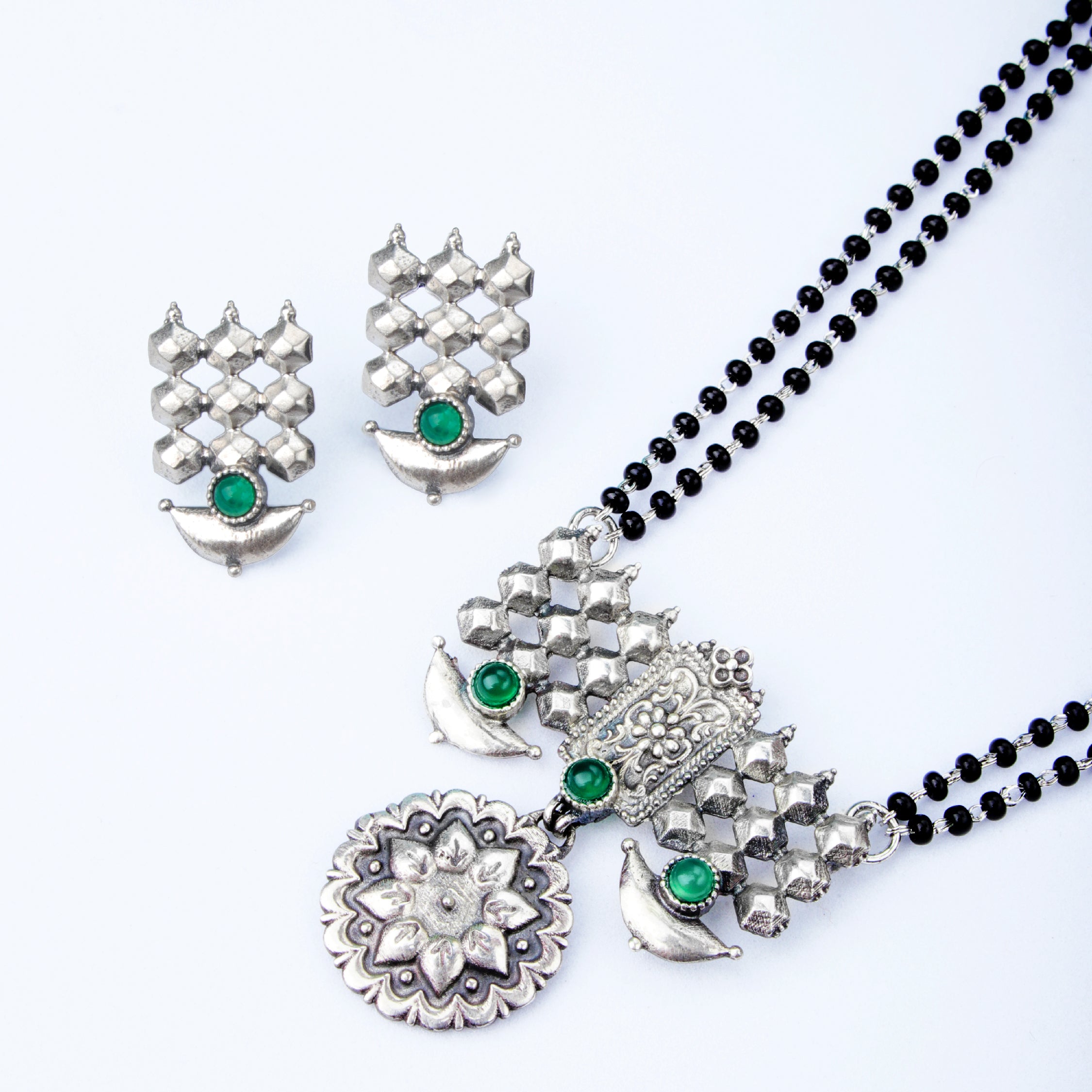 Dulari Mangalsutra Set (Green)