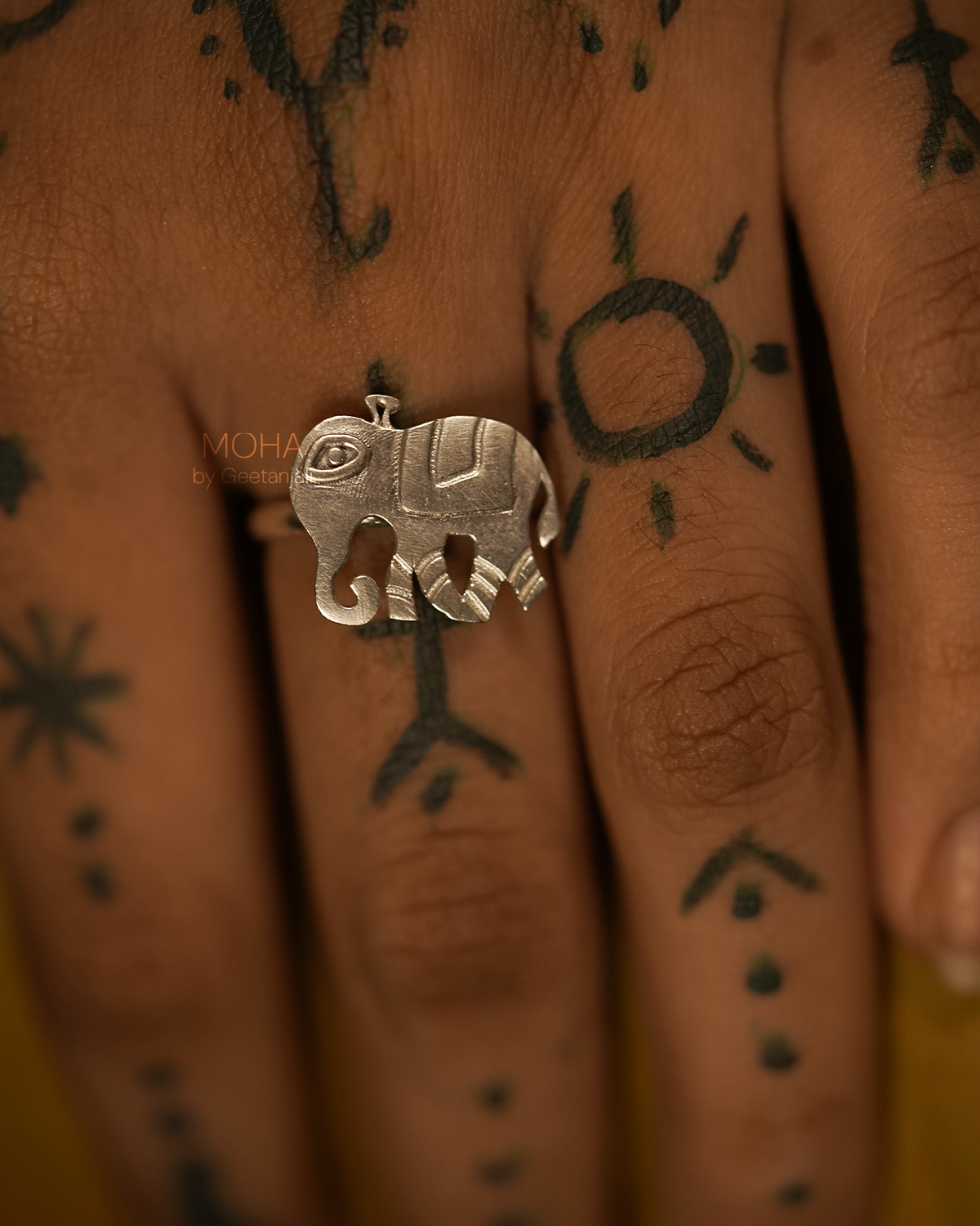 Gaja Silver Finger Ring by MOHA