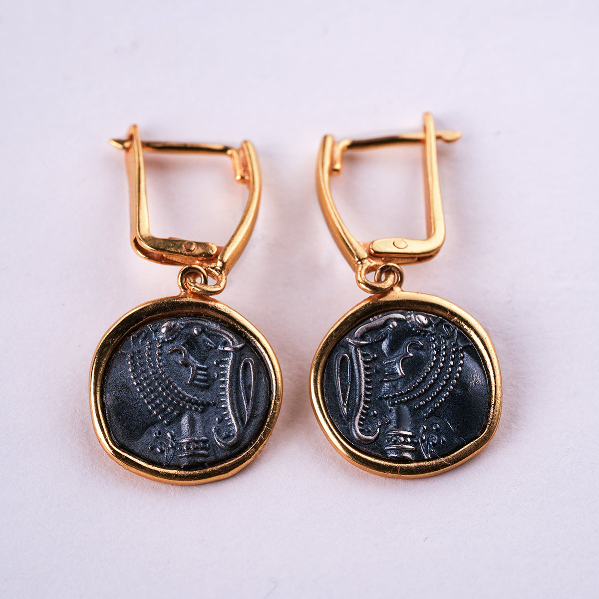 gajapati silver earring dual toned by moha