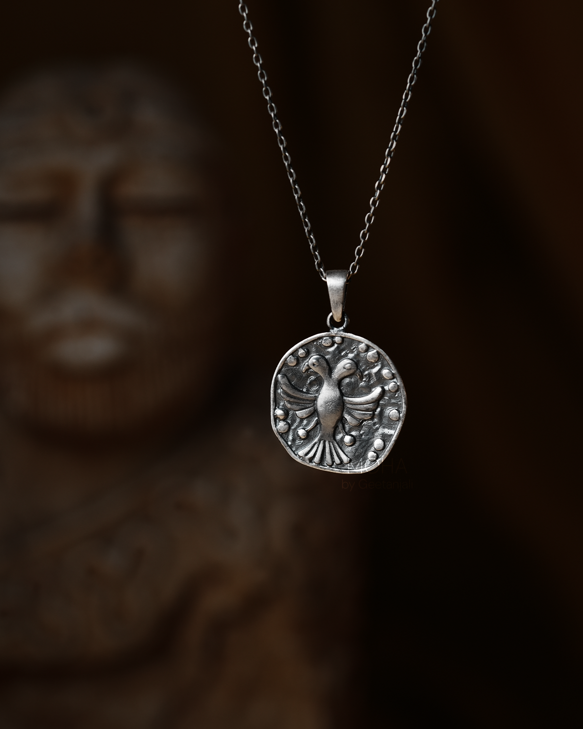 Gandaberunda Silver Pendant with Chain by MOHA