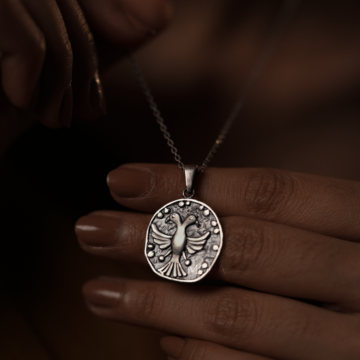 Gandaberunda Silver Pendant with Chain by MOHA