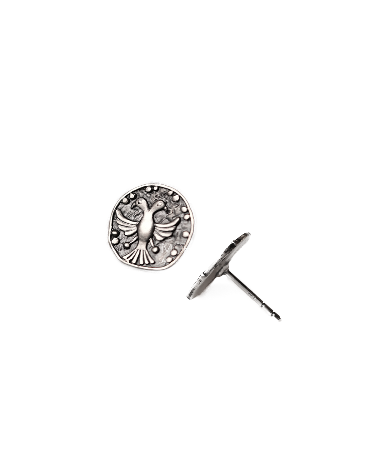 Gandbherunda Silver Stud Earrings by MOHA
