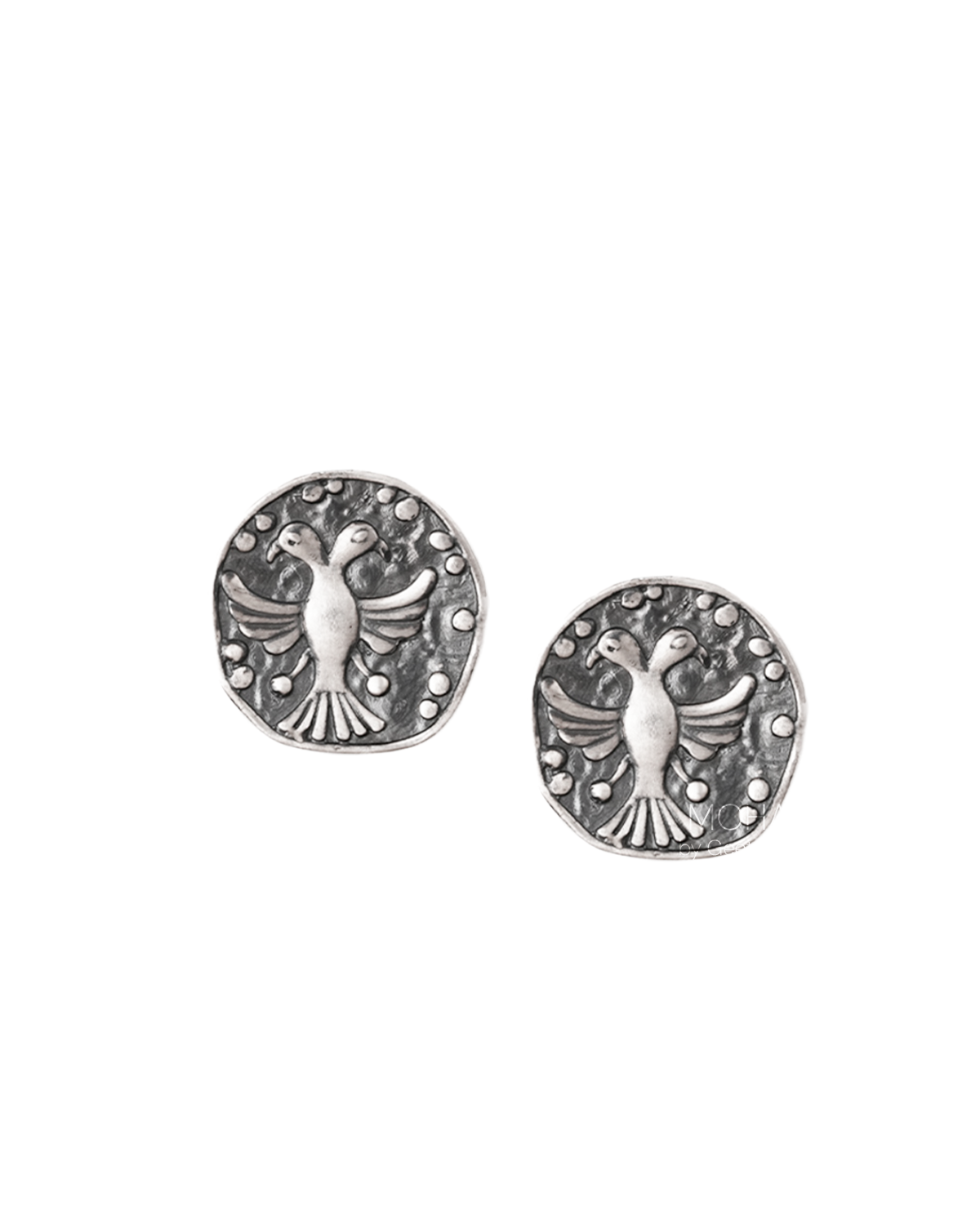 Gandbherunda Silver Stud Earrings by MOHA
