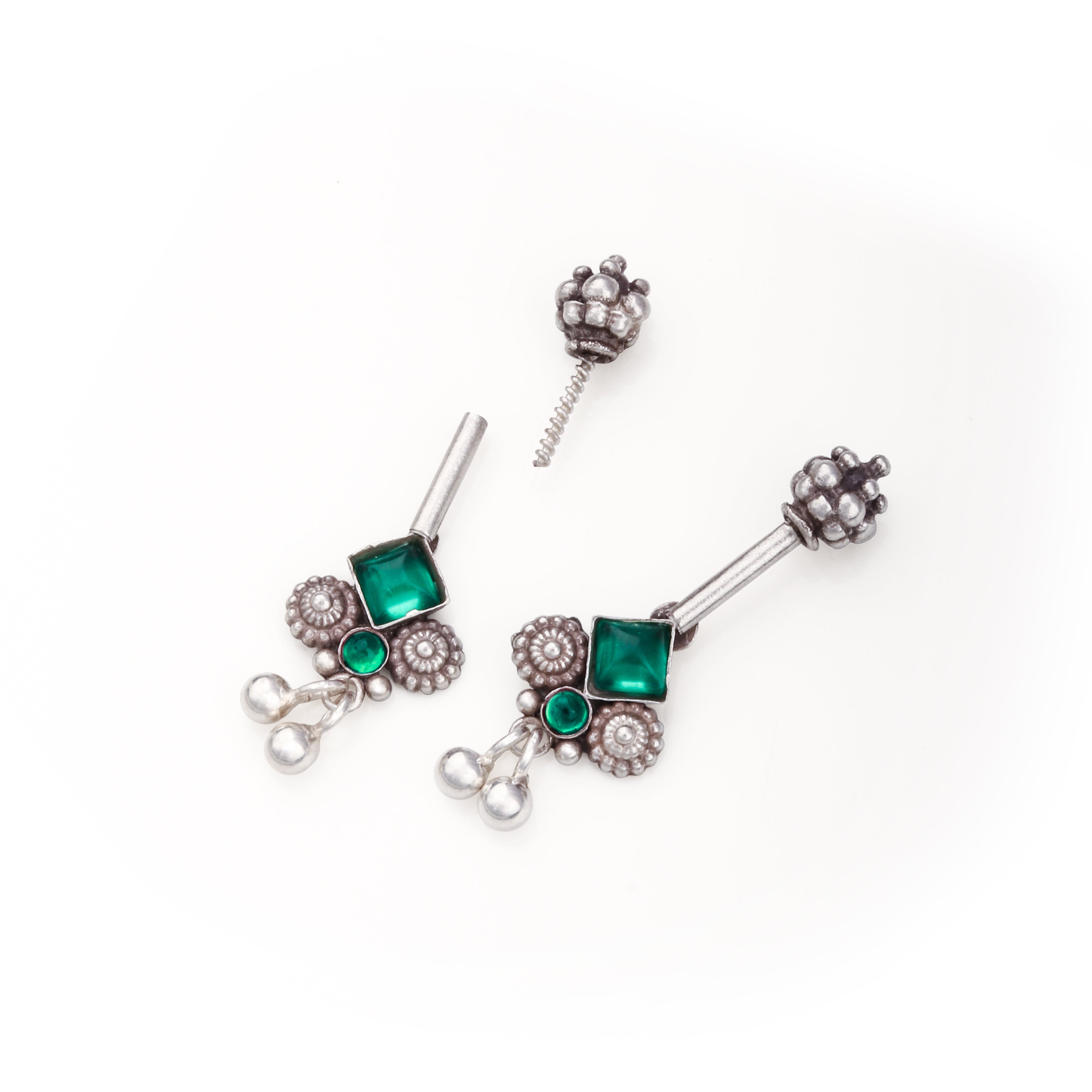Bhumi silver bugadi pierced (Green) by Moha
