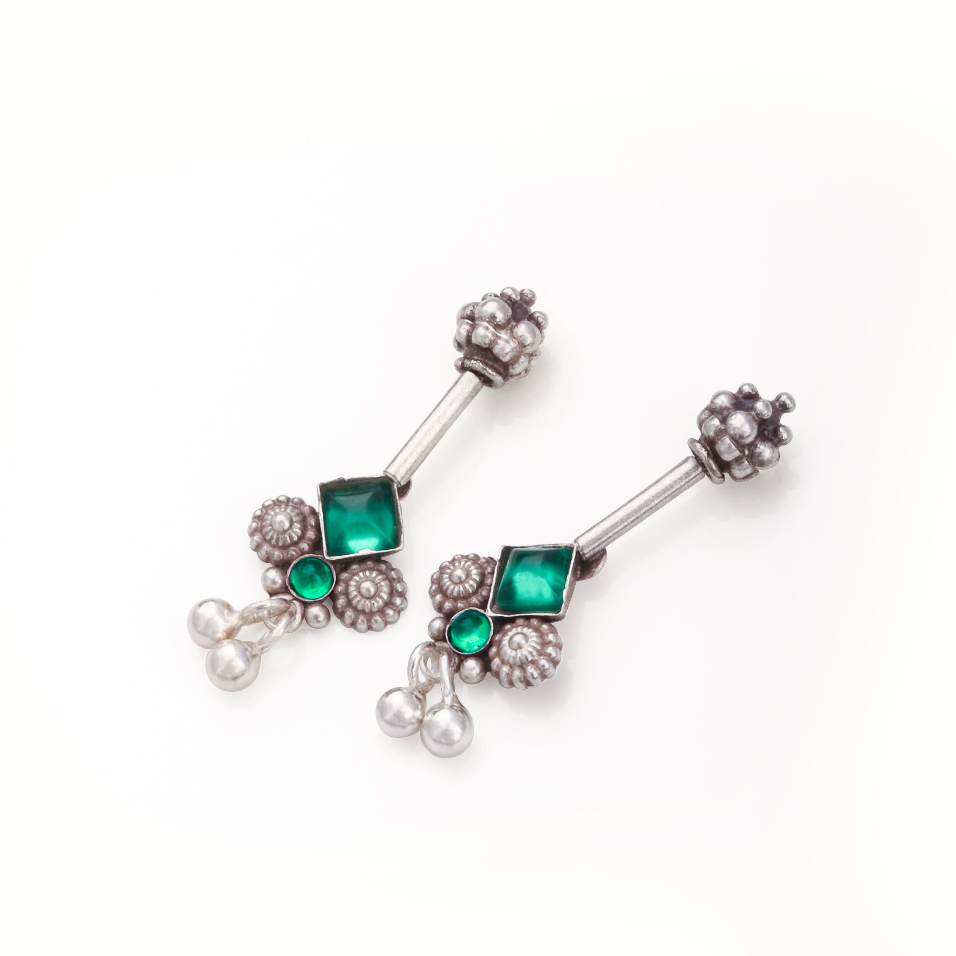 Bhumi silver bugadi pierced (Green) by Moha