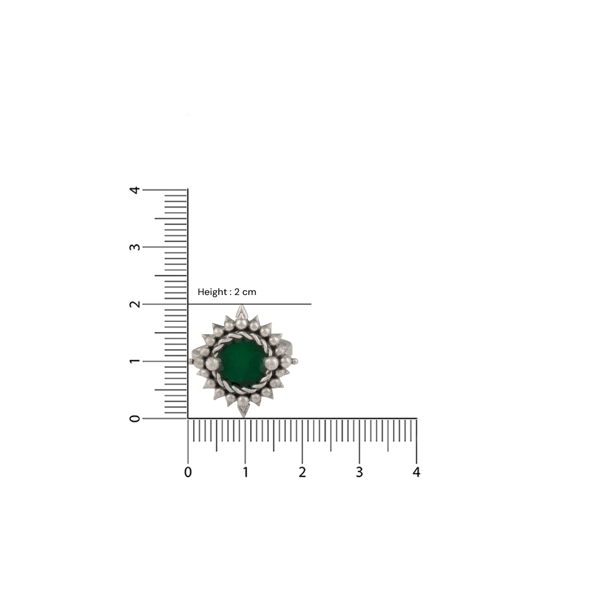 Green Meena Silver Toe Rings by MOHA