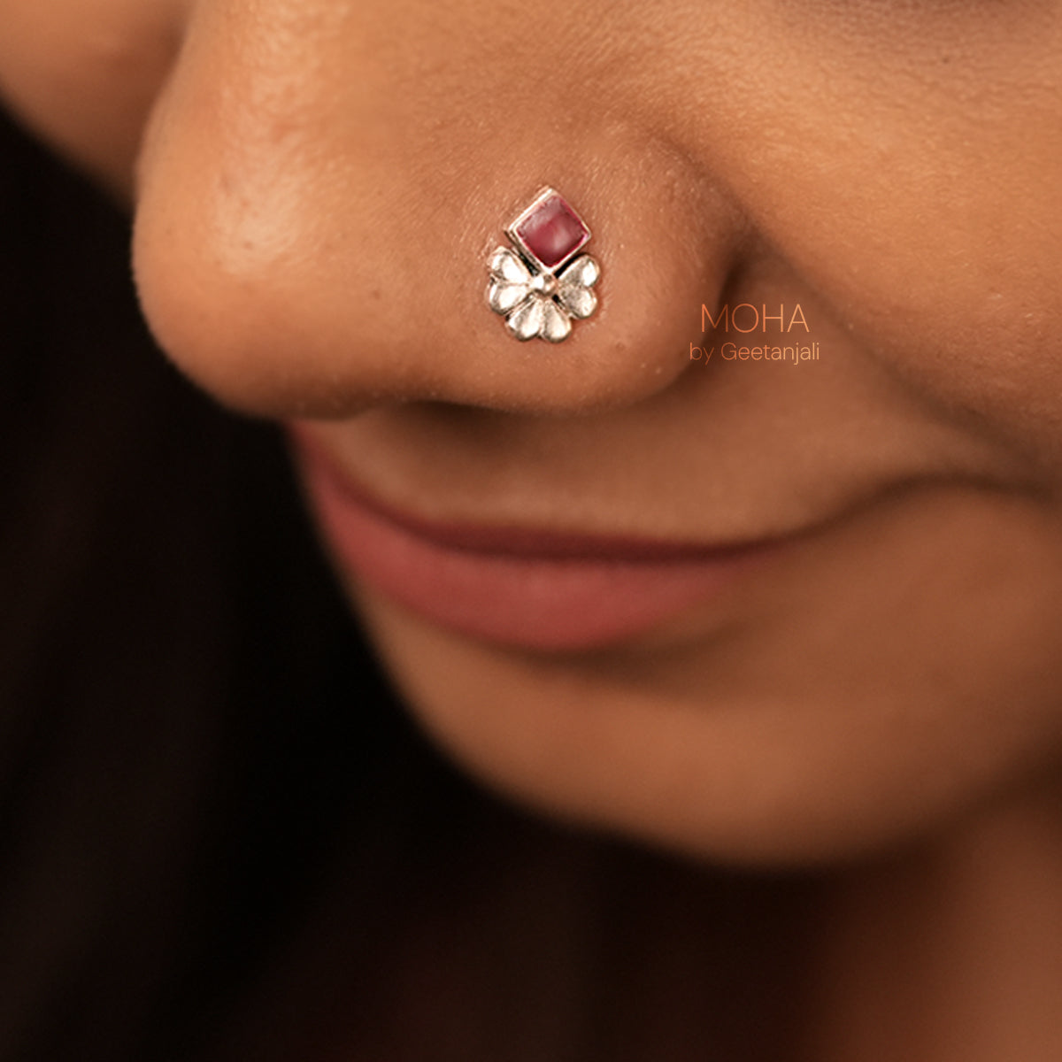 Gulika Silver Nosepin Pierced by MOHA