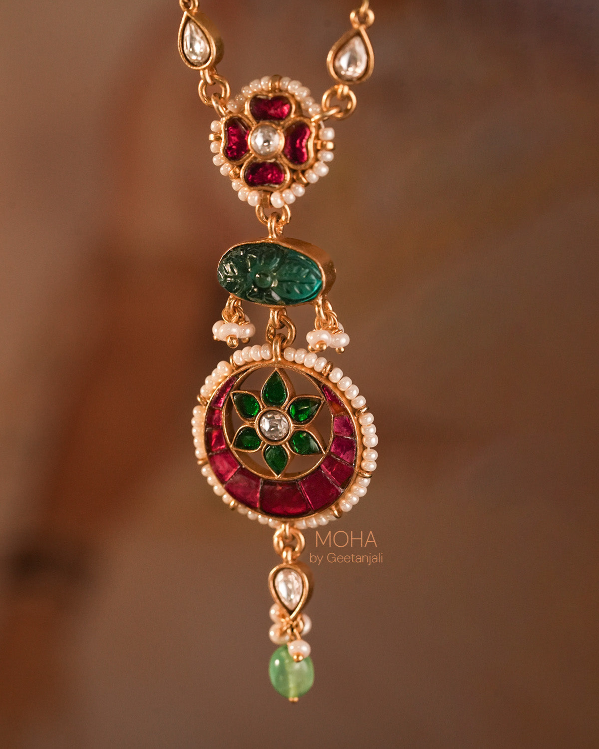 Gulzaar Polki Silver Necklace by MOHA