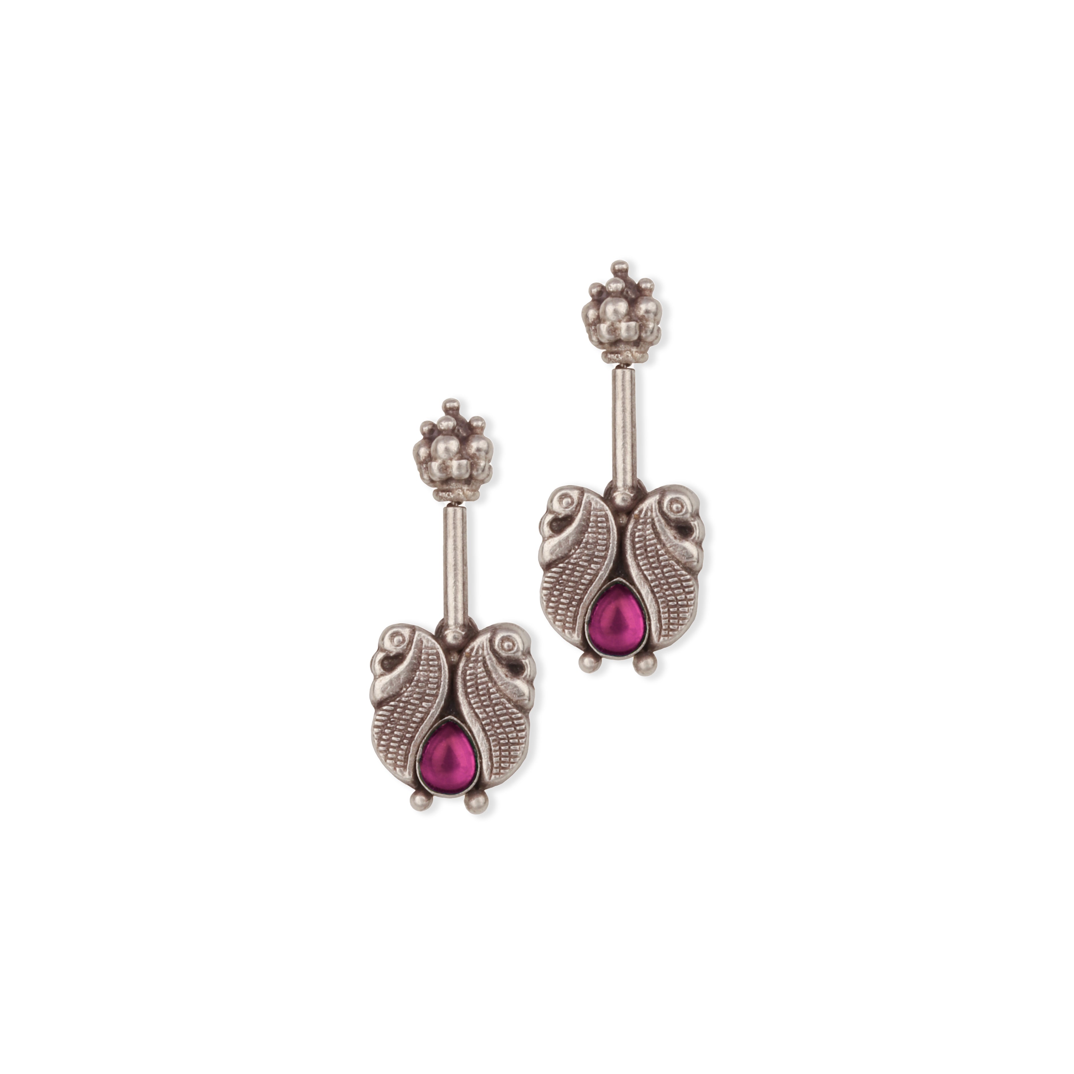 Kuhoo Silver Pierced Bugadi (Pink) by Moha