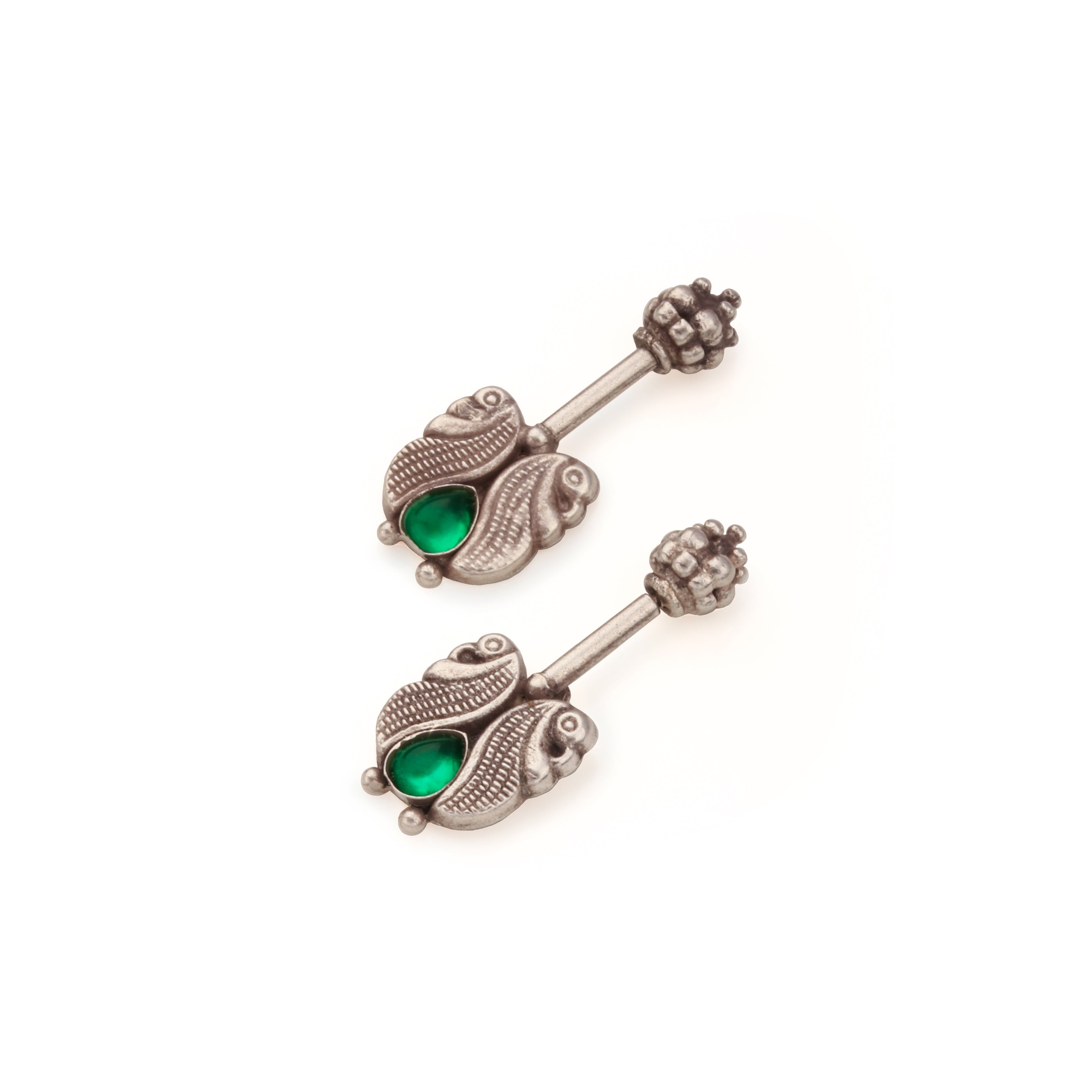 Kuhoo Silver bugadi pierced (Green) by Moha