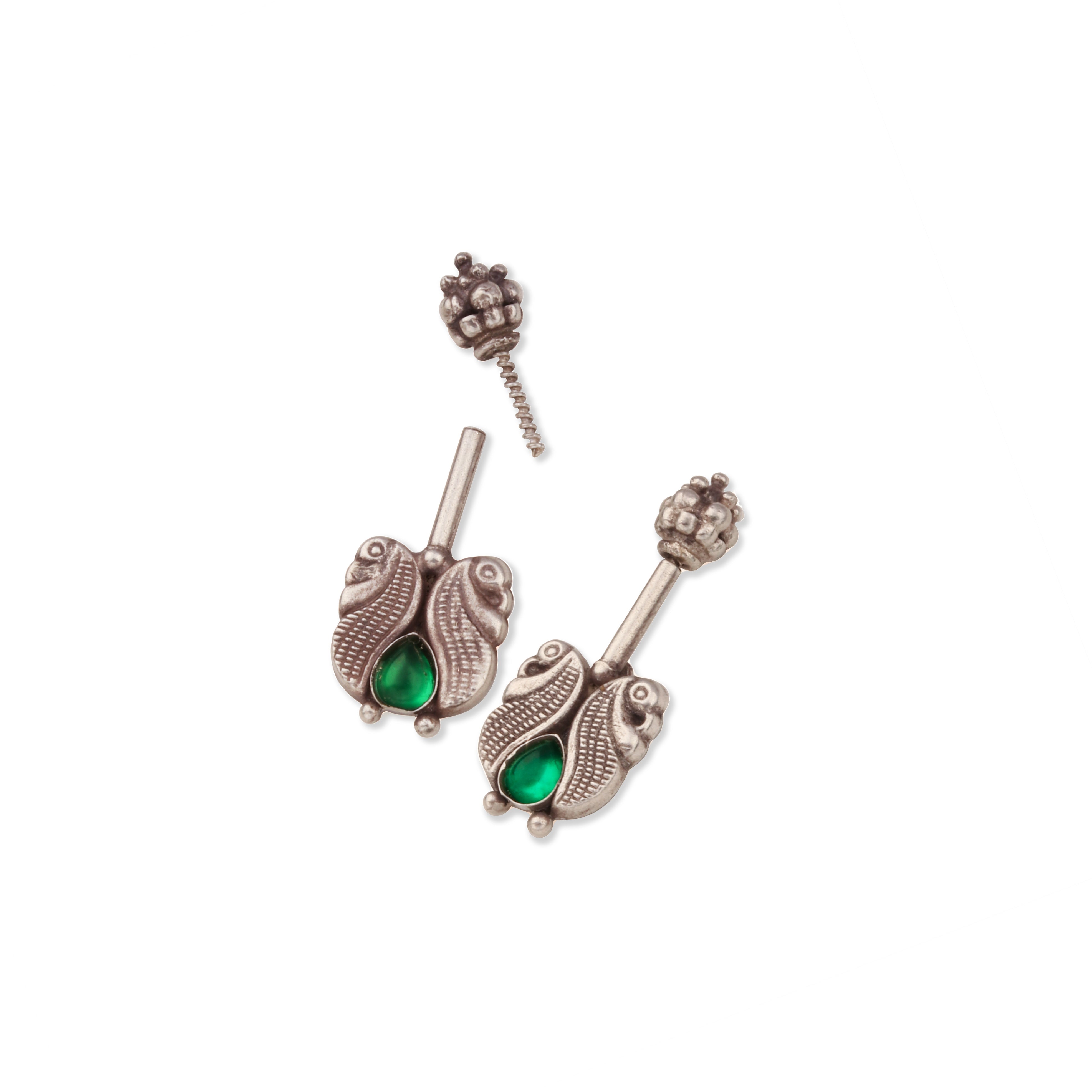 Kuhoo Silver bugadi pierced (Green) by Moha