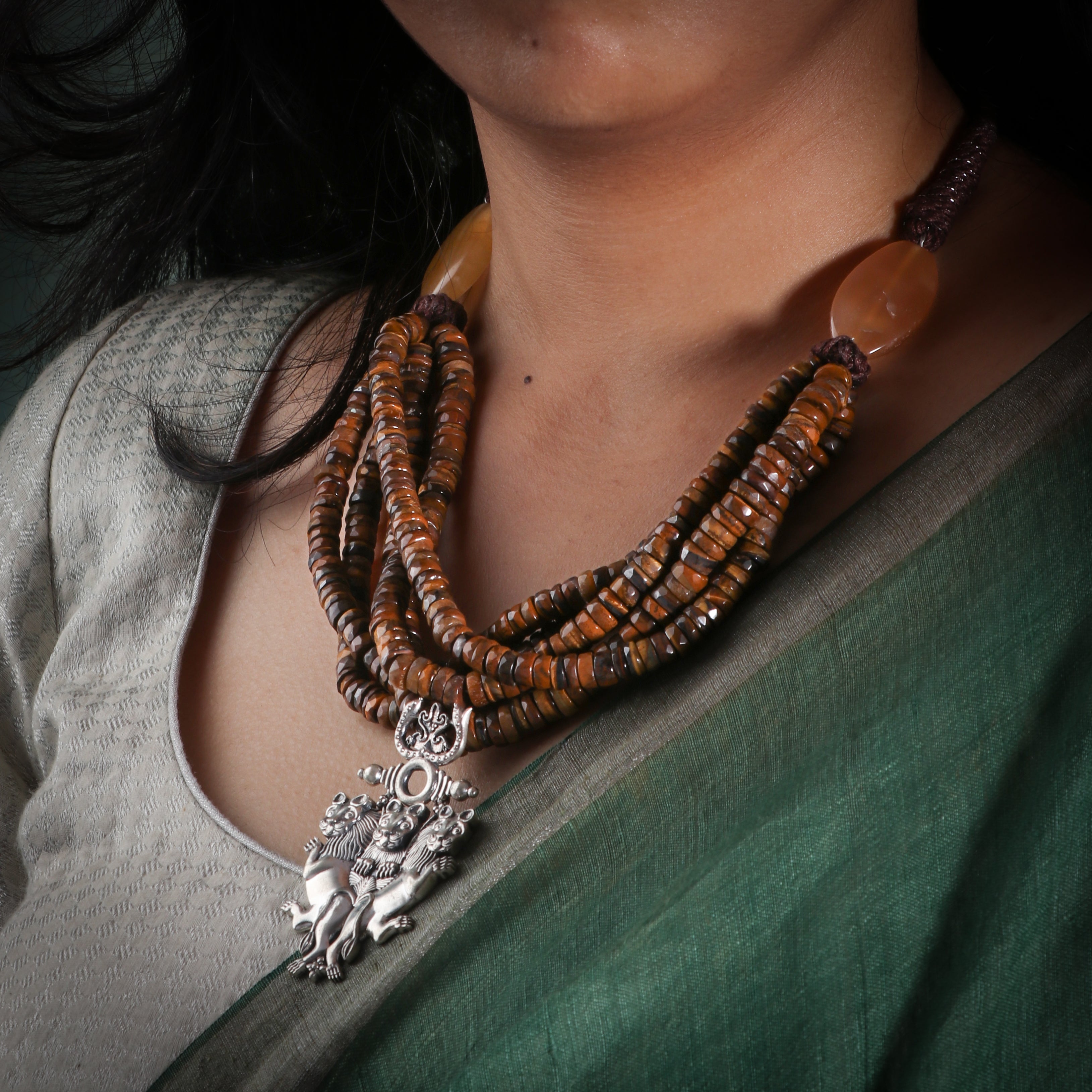 Simhala Silver Pendant Necklace