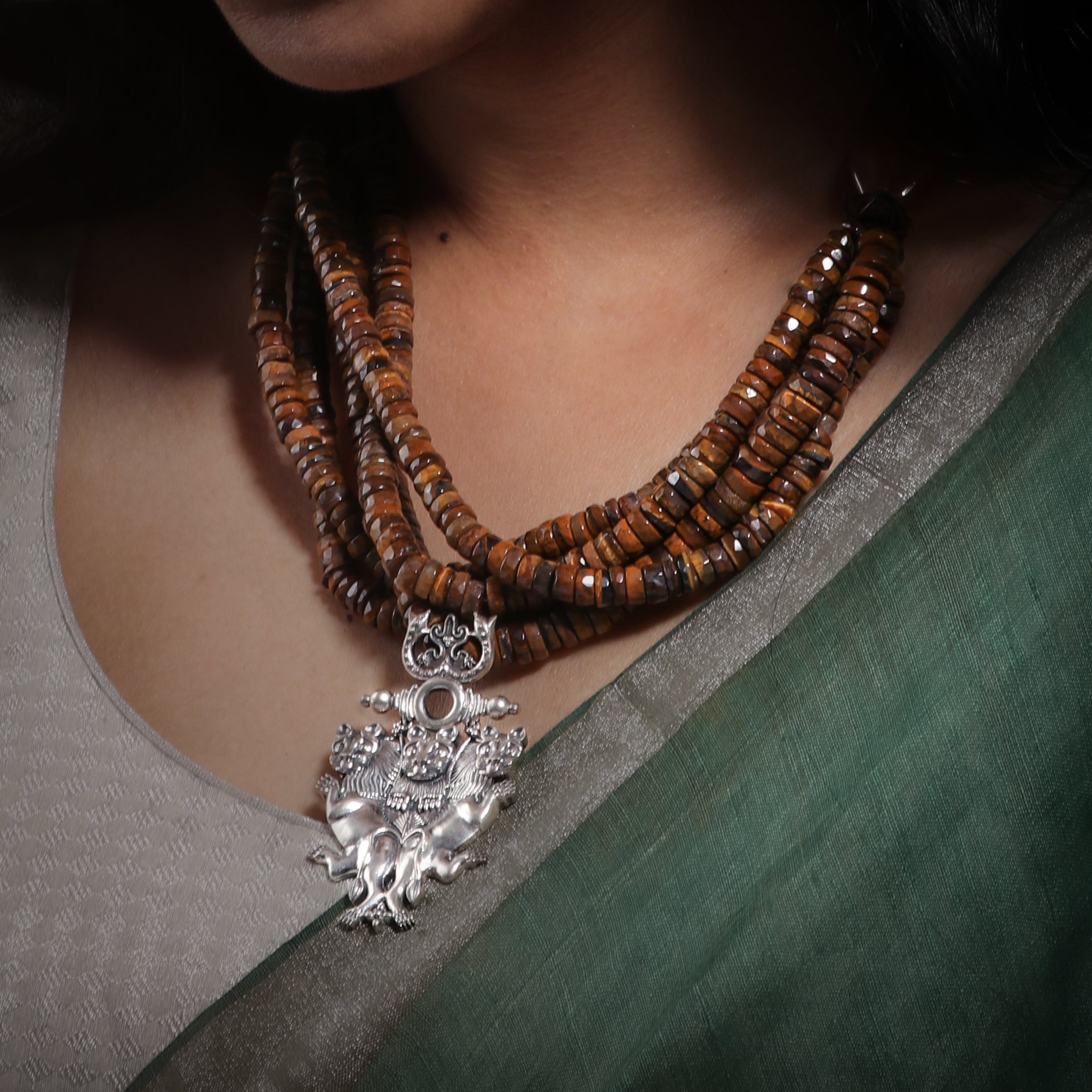 Simhala Silver Pendant Necklace