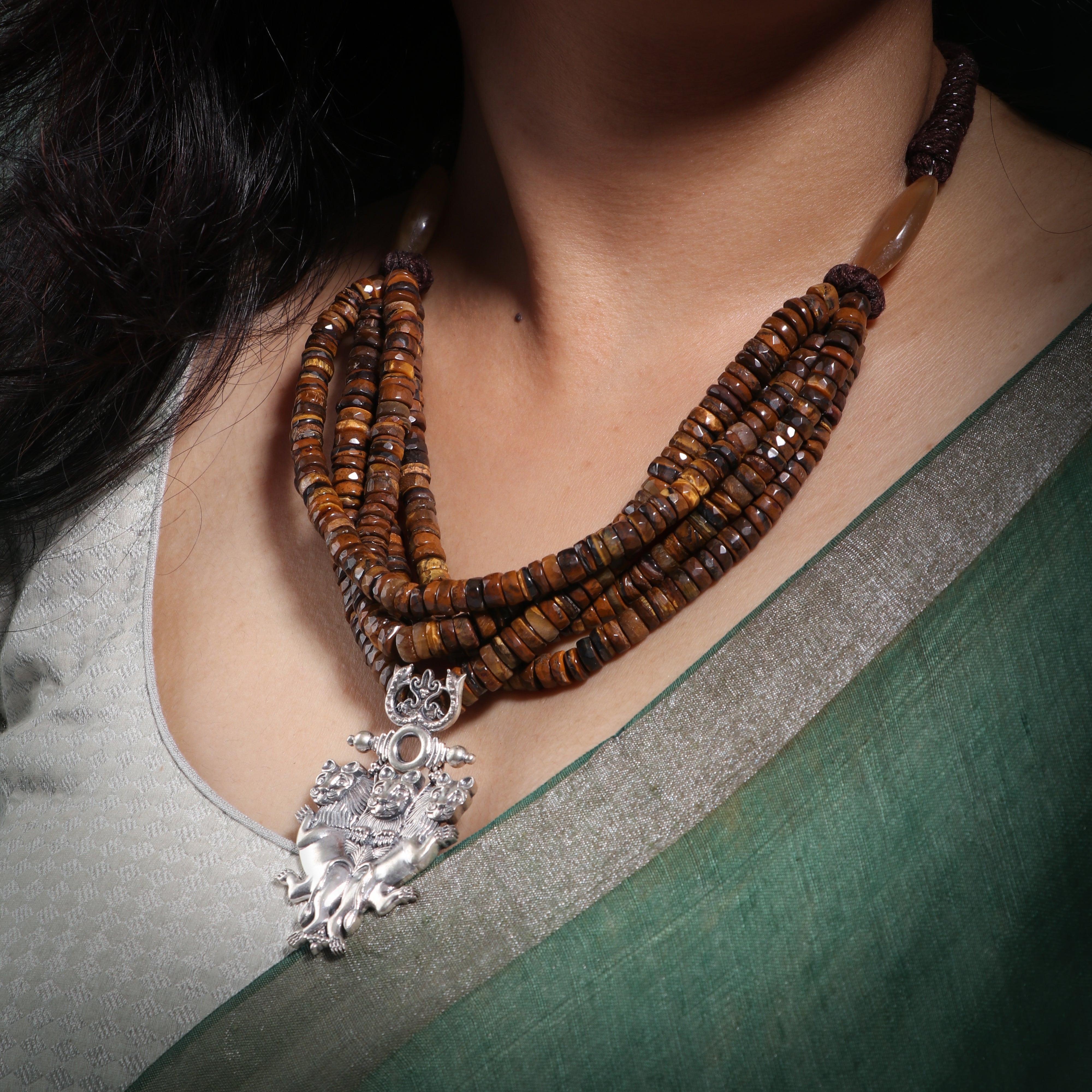 Simhala Silver Pendant Necklace