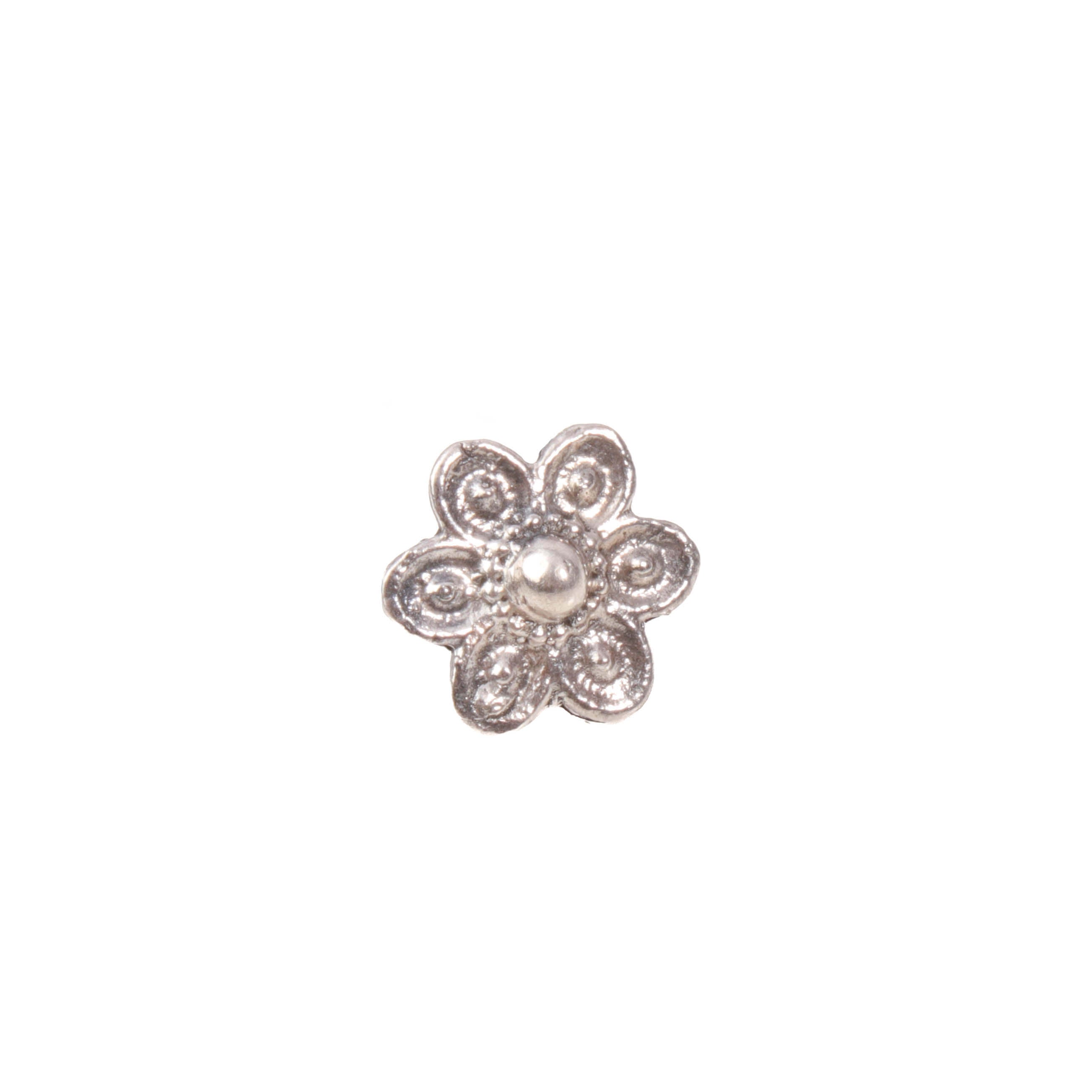 Sun tolerant flower silver nose pin- Pierced