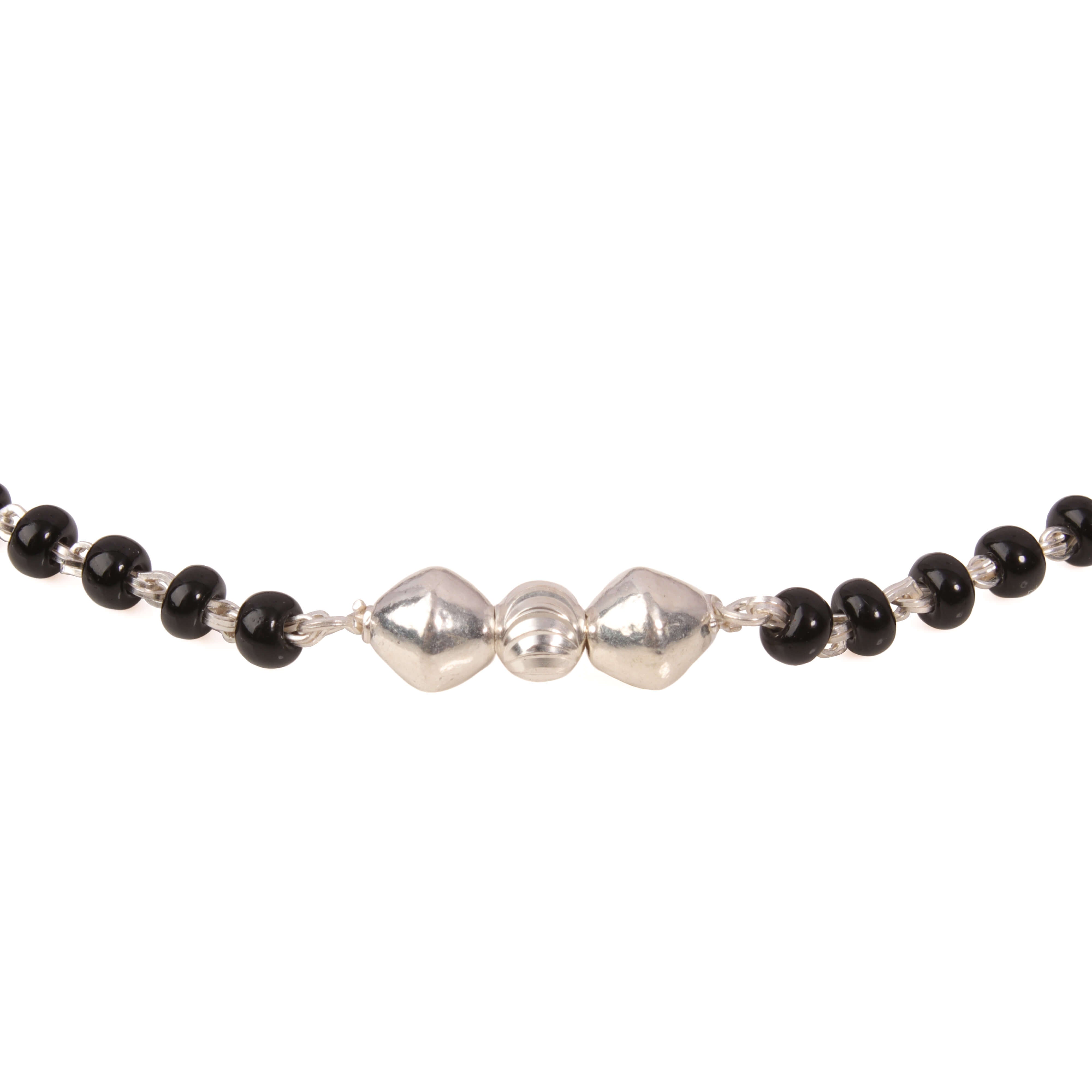 Black beaded Nazarbattu Anklet