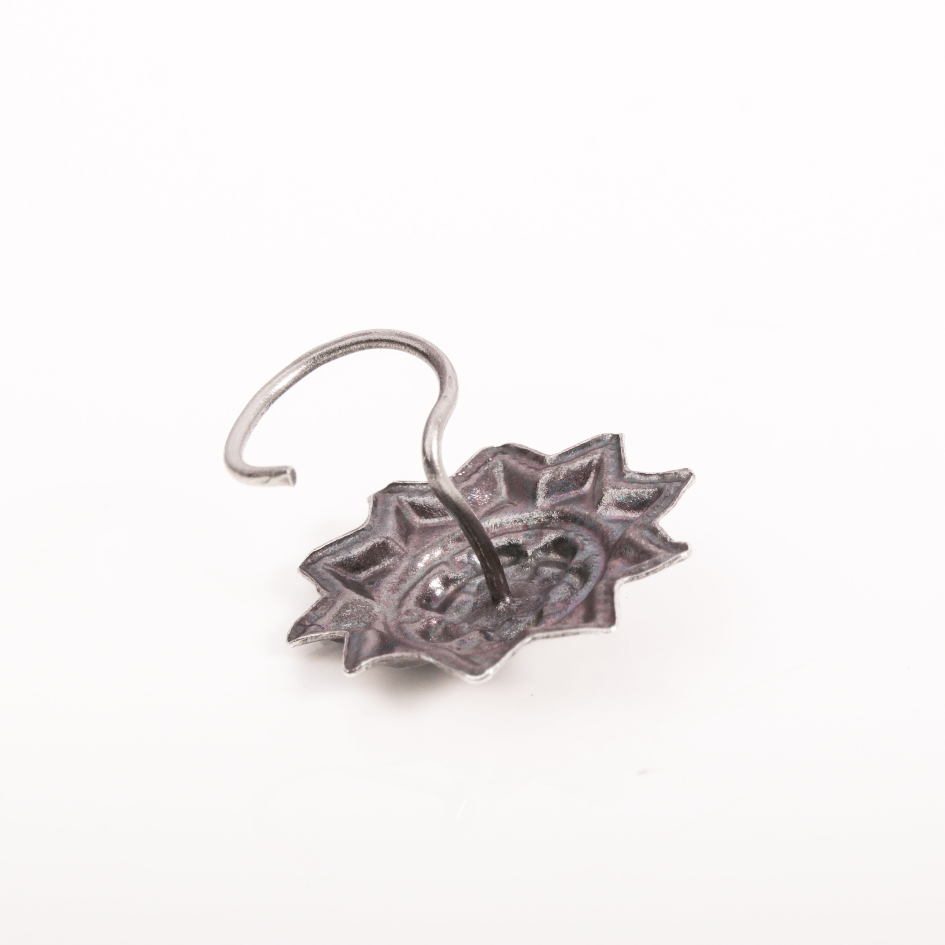 Source of life sliver nose pin, Pierced