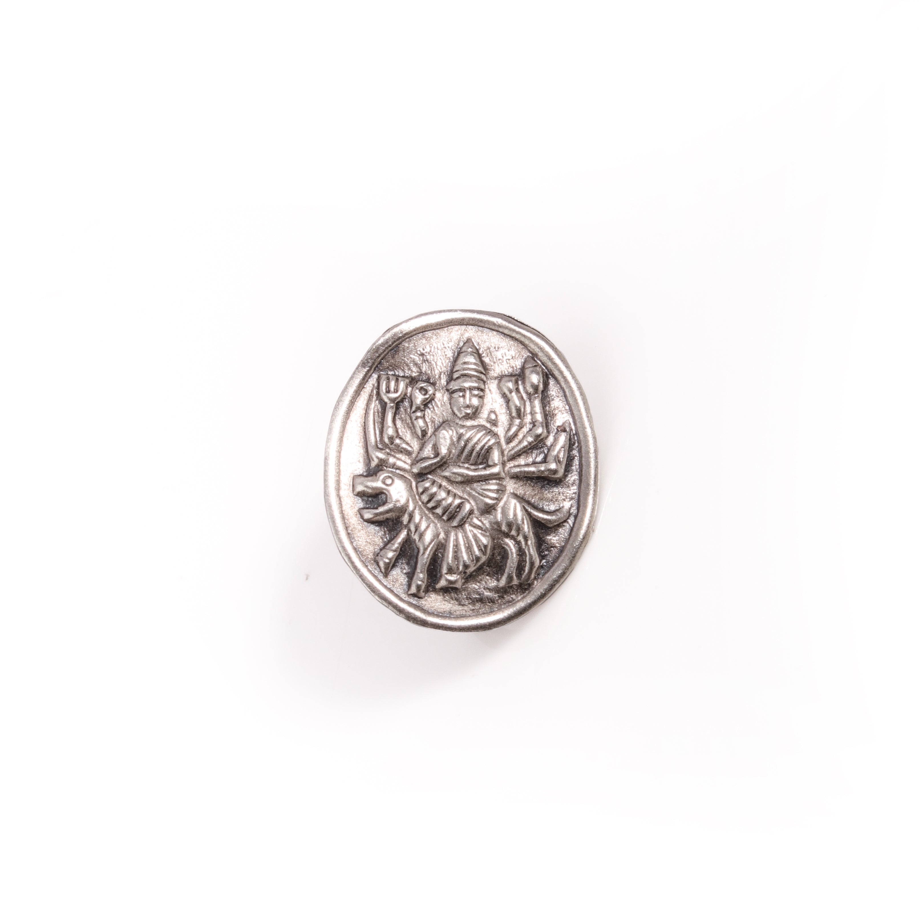 Durga Silver Nose Pin, Clip On