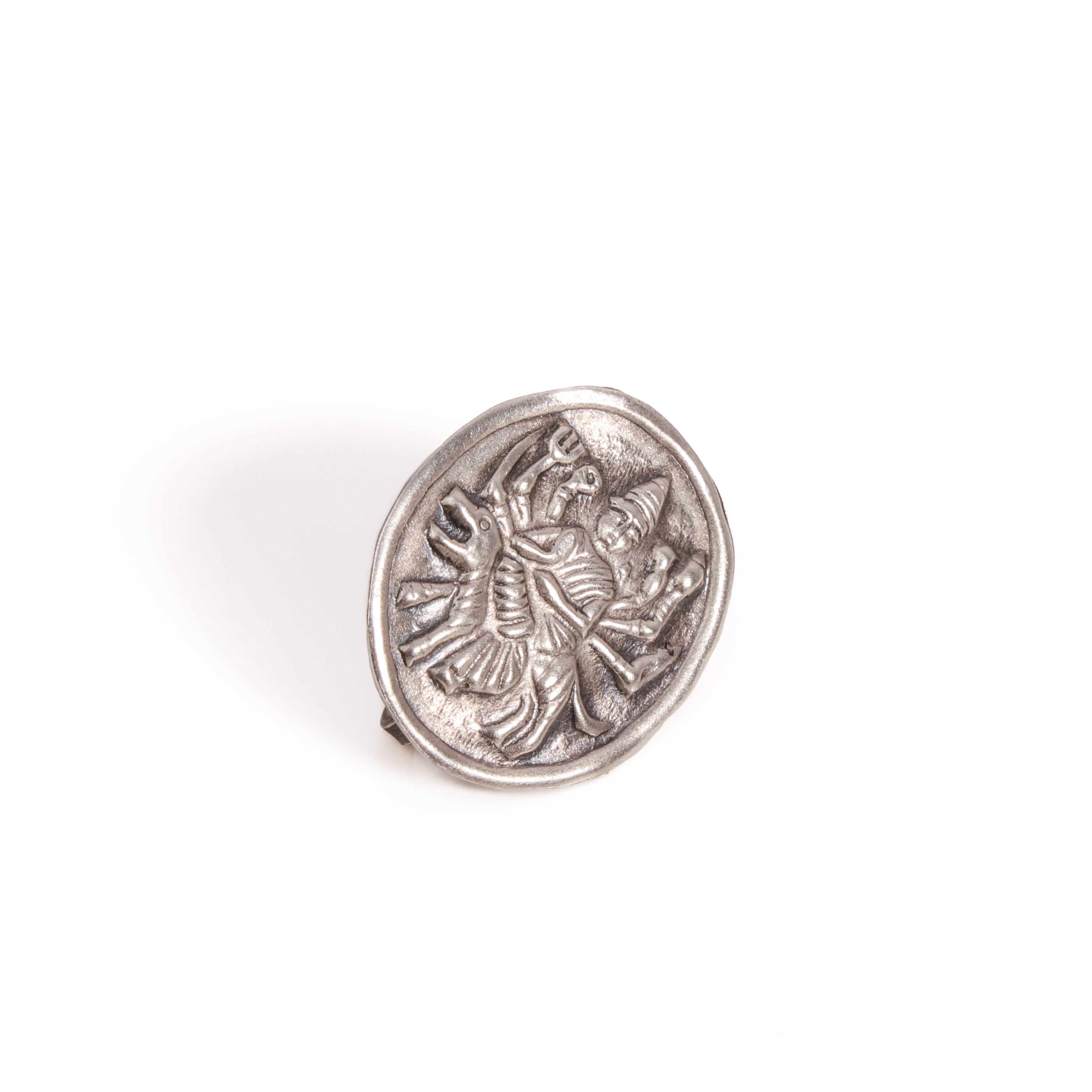 Durga Silver Nose Pin, Clip On