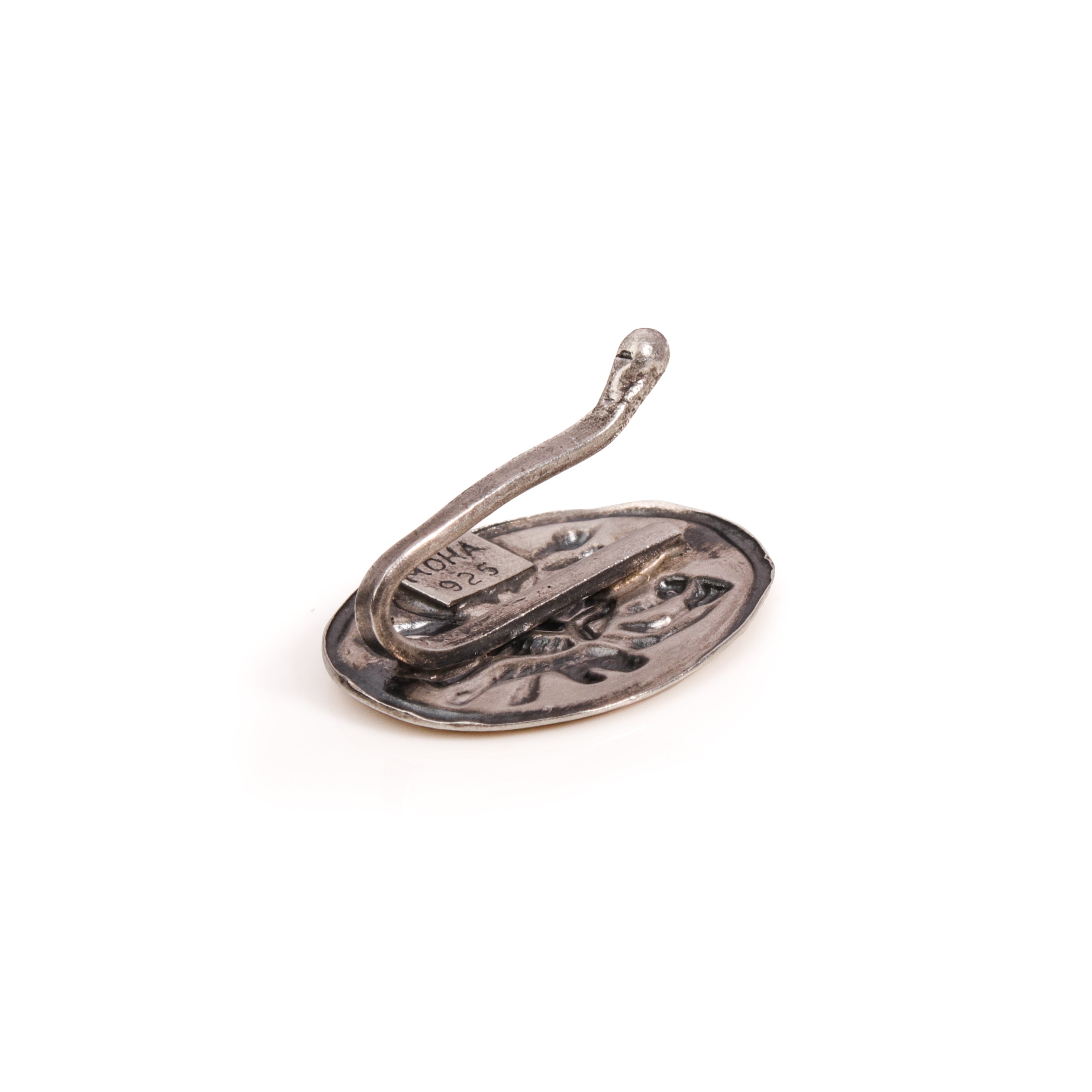 Durga Silver Nose Pin, Clip On