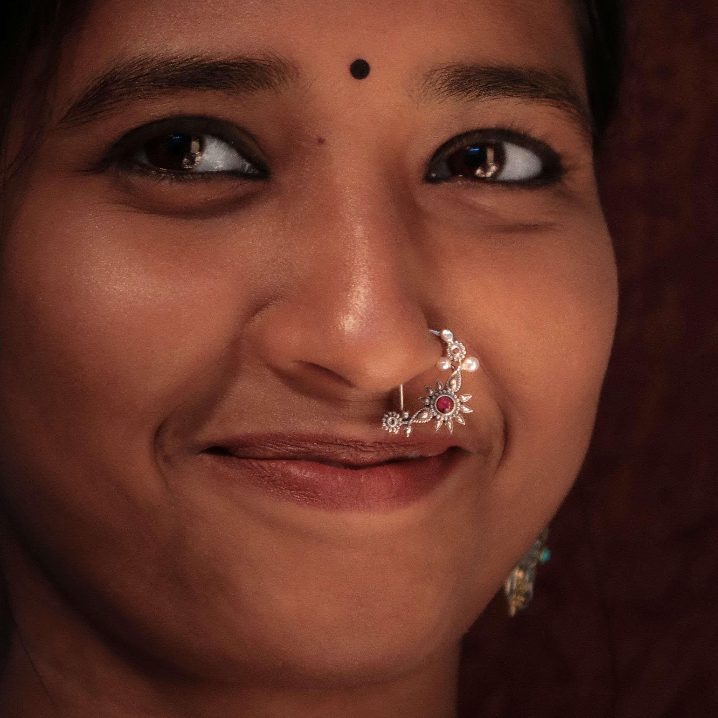 Gul Silver Nath/Nose Ring By Moha - Pierced Left