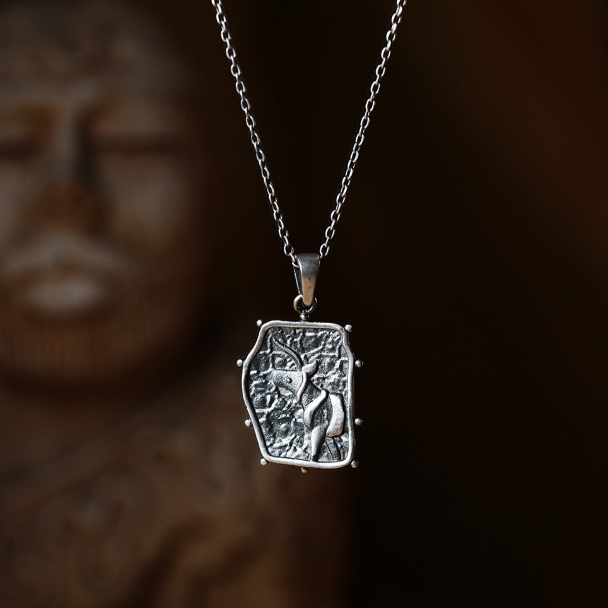 indus unicorn silver pendant with chain by moha 1