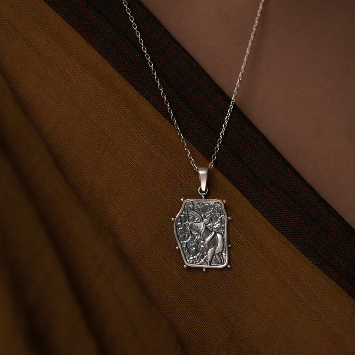 indus unicorn silver pendant with chain by moha 1