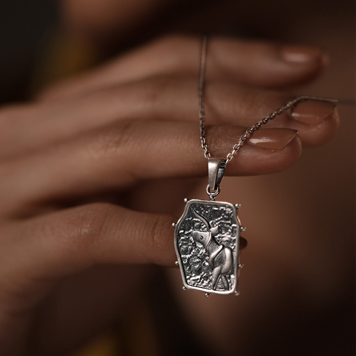 indus unicorn silver pendant with chain by moha 1