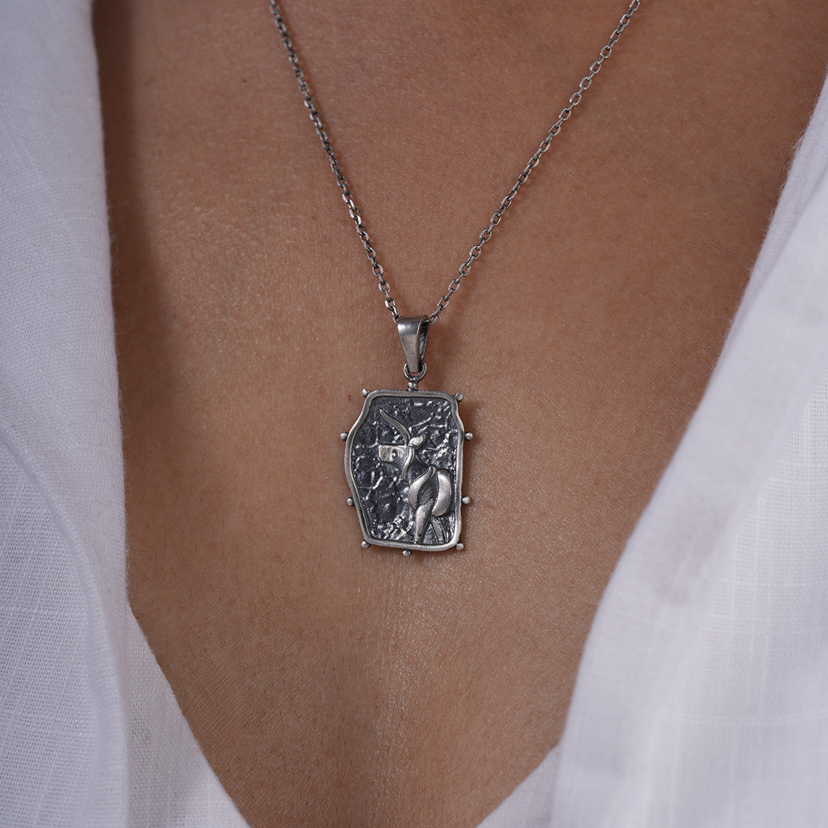 indus unicorn silver pendant with chain by moha 1