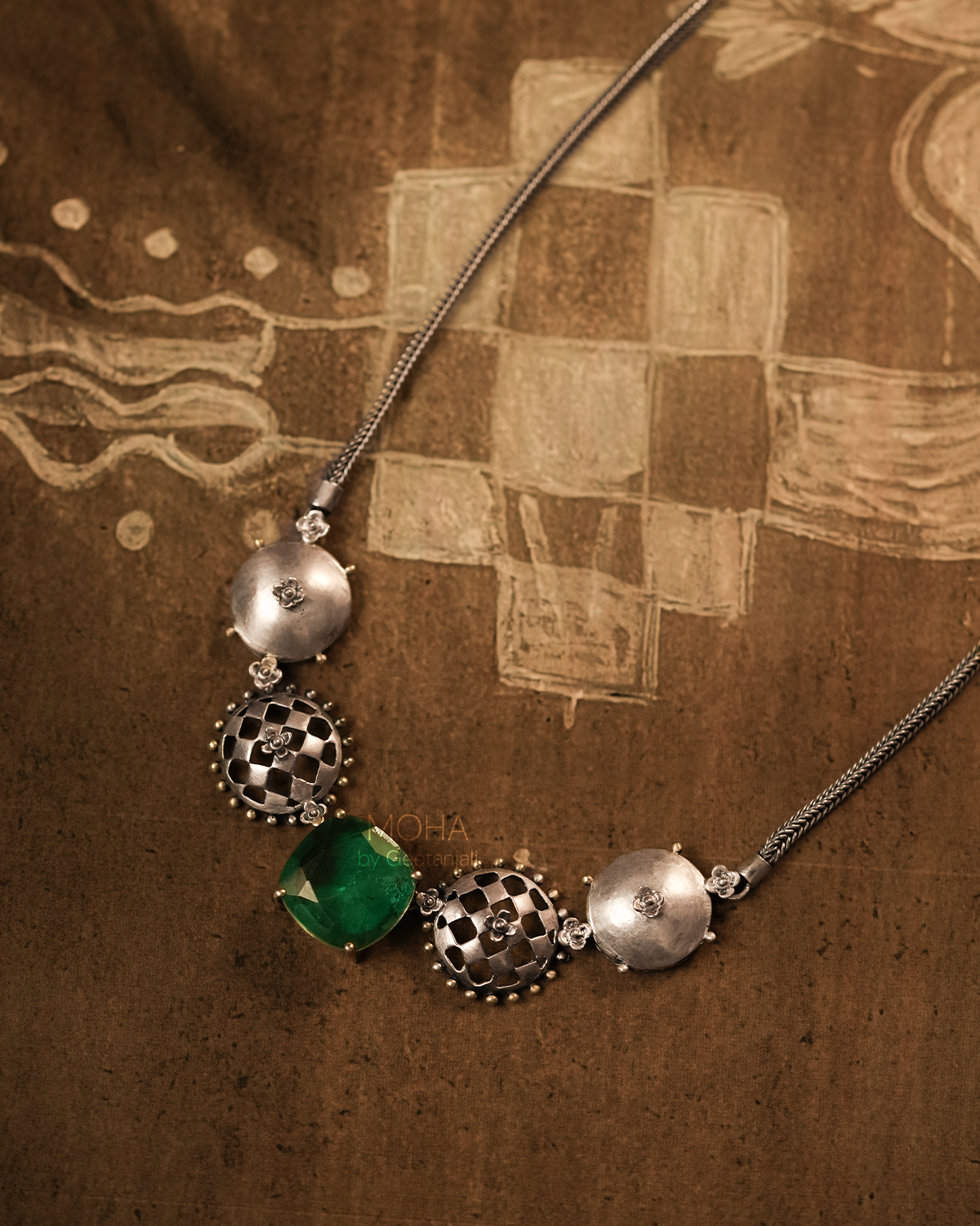 Jharokha Silver Necklace by MOHA
