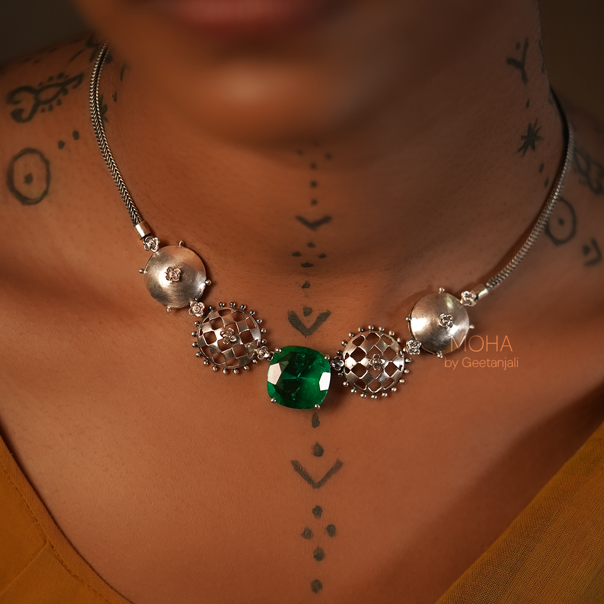 Jharokha Silver Necklace by MOHA