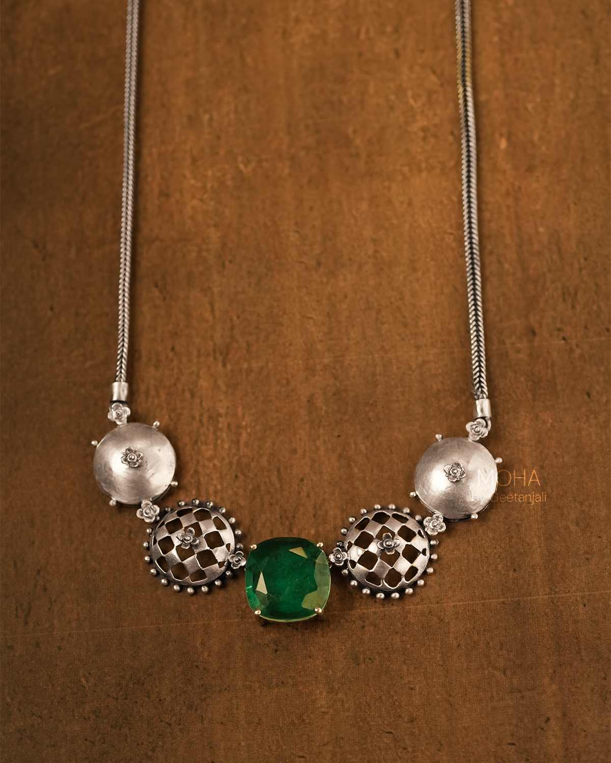 Jharokha Silver Necklace by MOHA