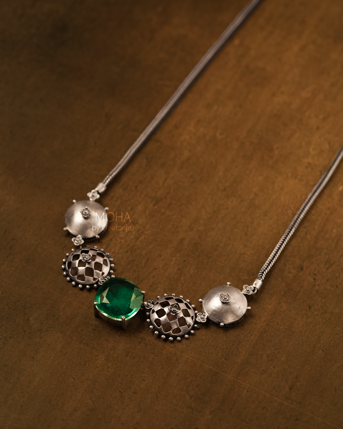 Jharokha Silver Necklace by MOHA