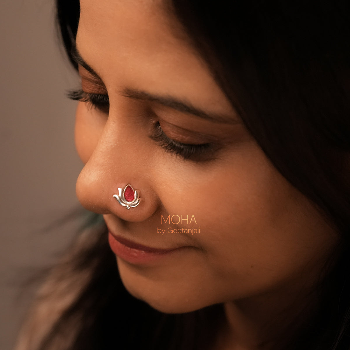 Kamal Silver Nosepin Pierced by MOHA