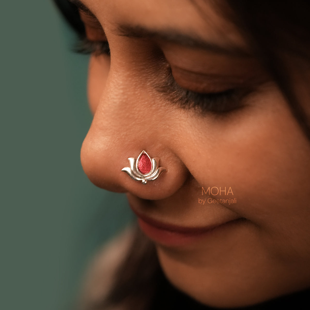 Kamal Silver Nosepin Pierced by MOHA