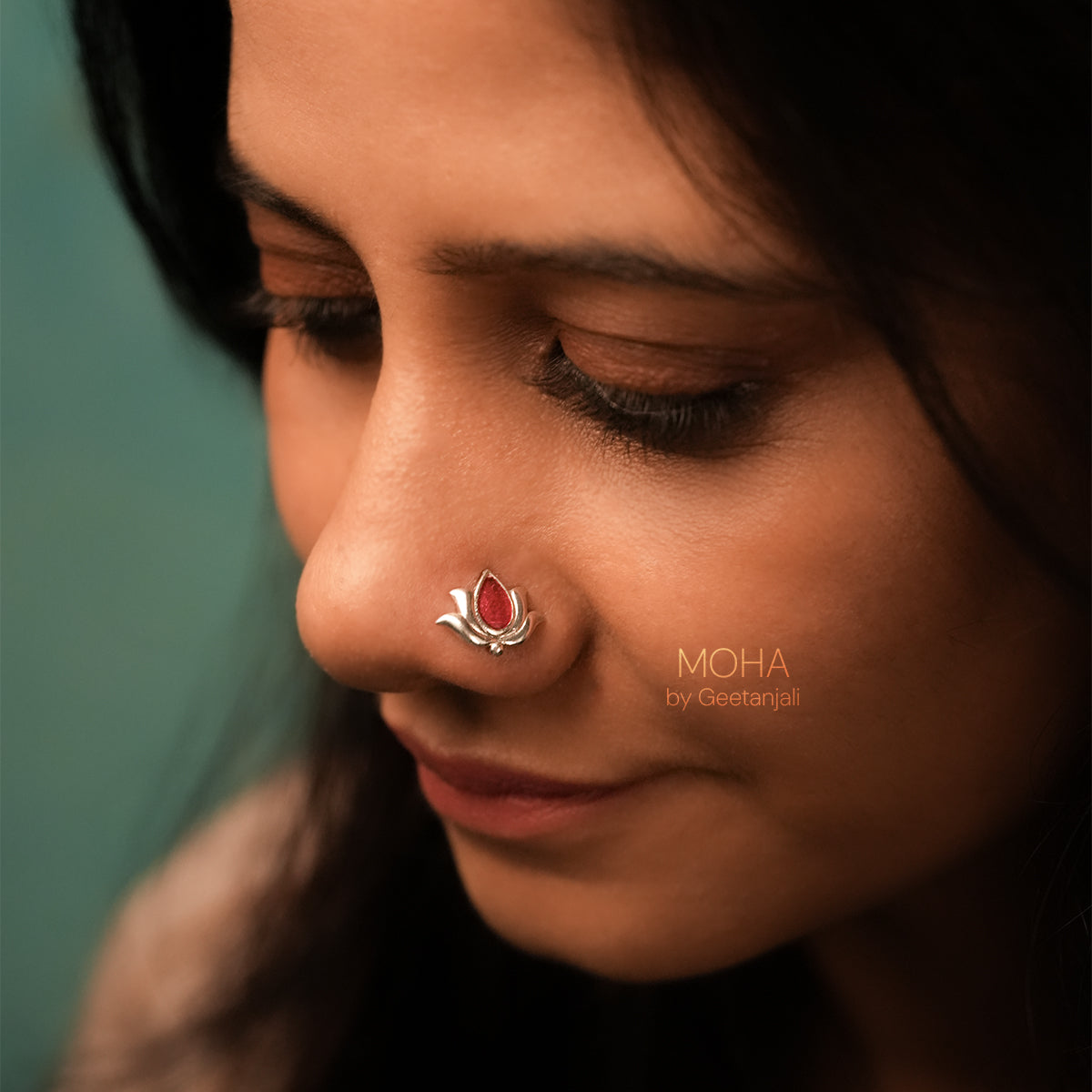 Kamal Silver Nosepin Pierced by MOHA