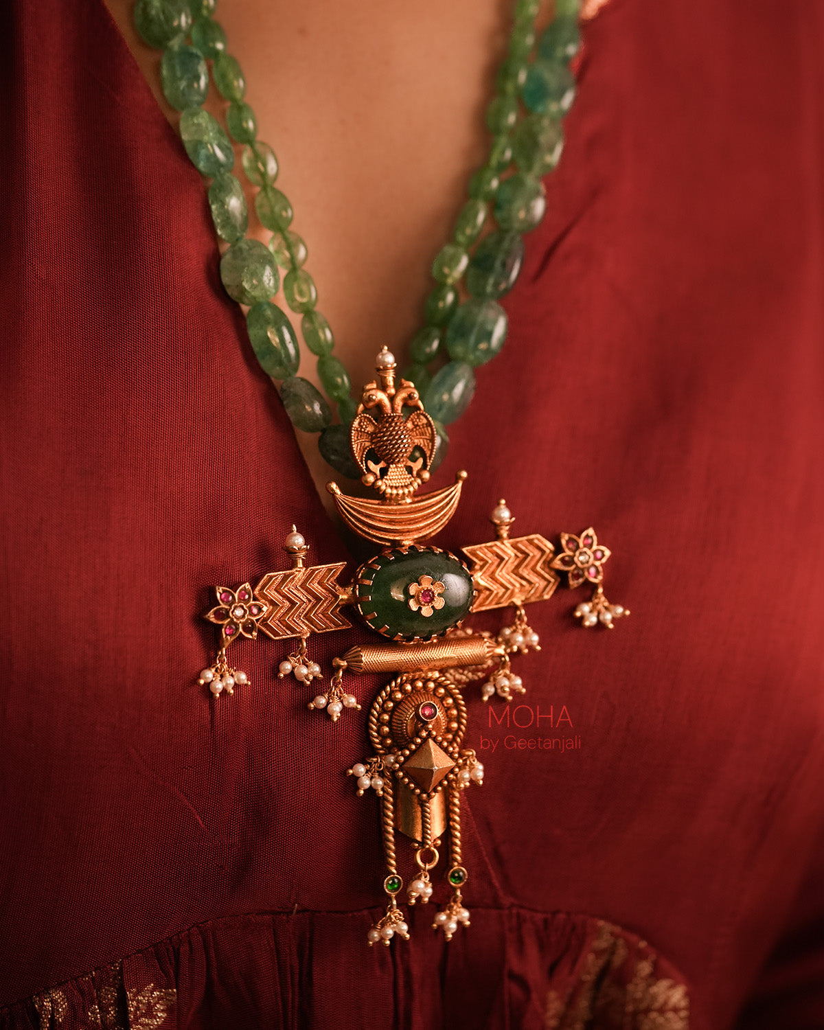 Kanakmayuri Silver Necklace by MOHA