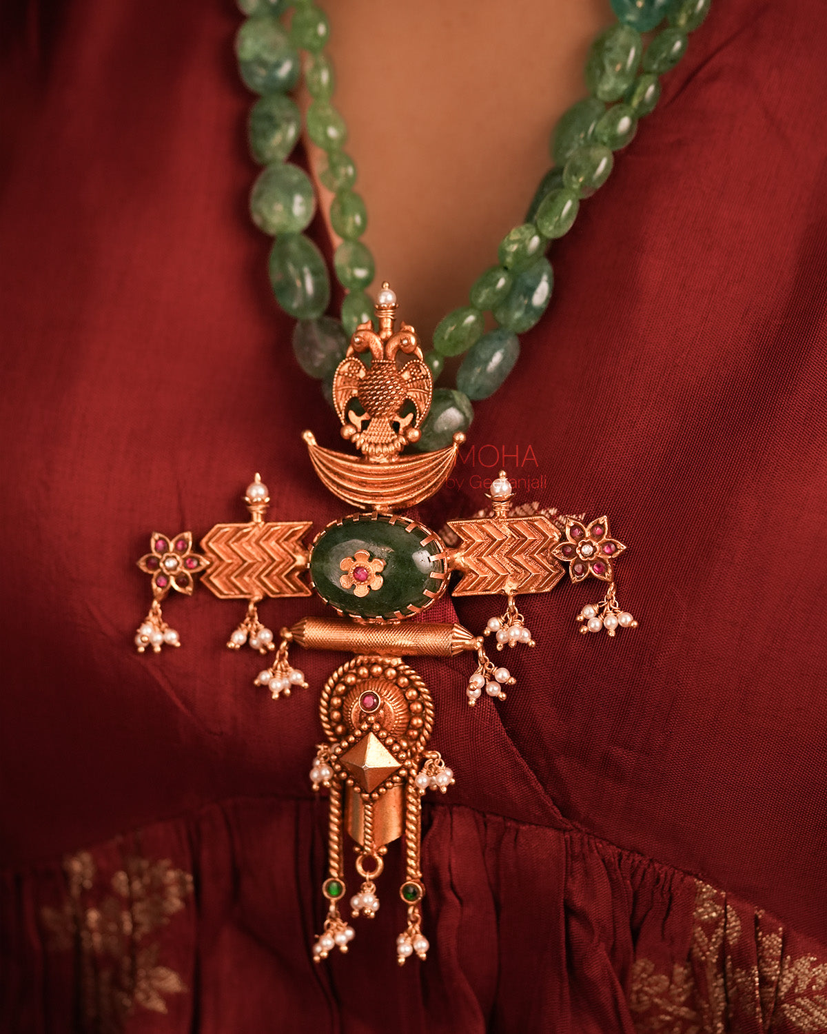 Kanakmayuri Silver Necklace by MOHA